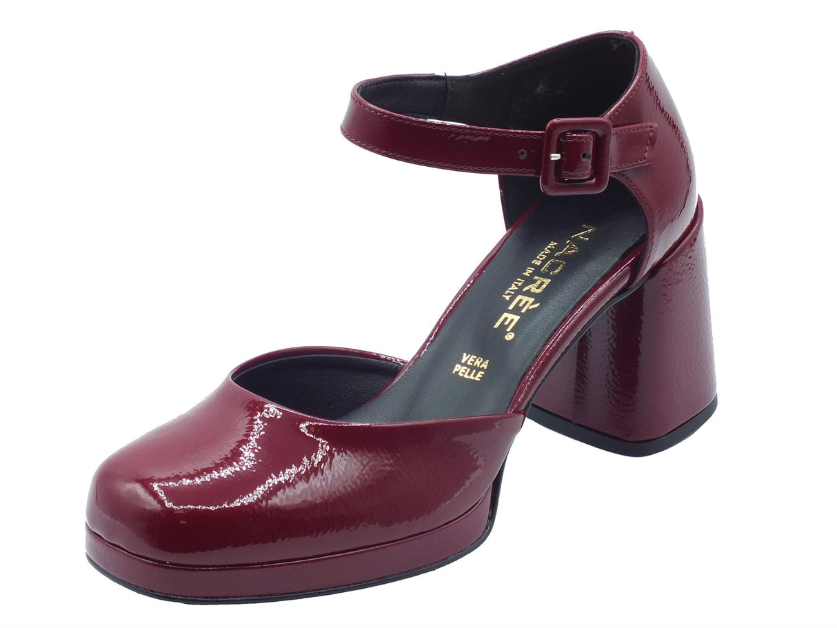 Nacrèe Nacrèe 2559003 Napl Bordò Decoltè con cinturino per Donna in vernice tacco alto Bordò