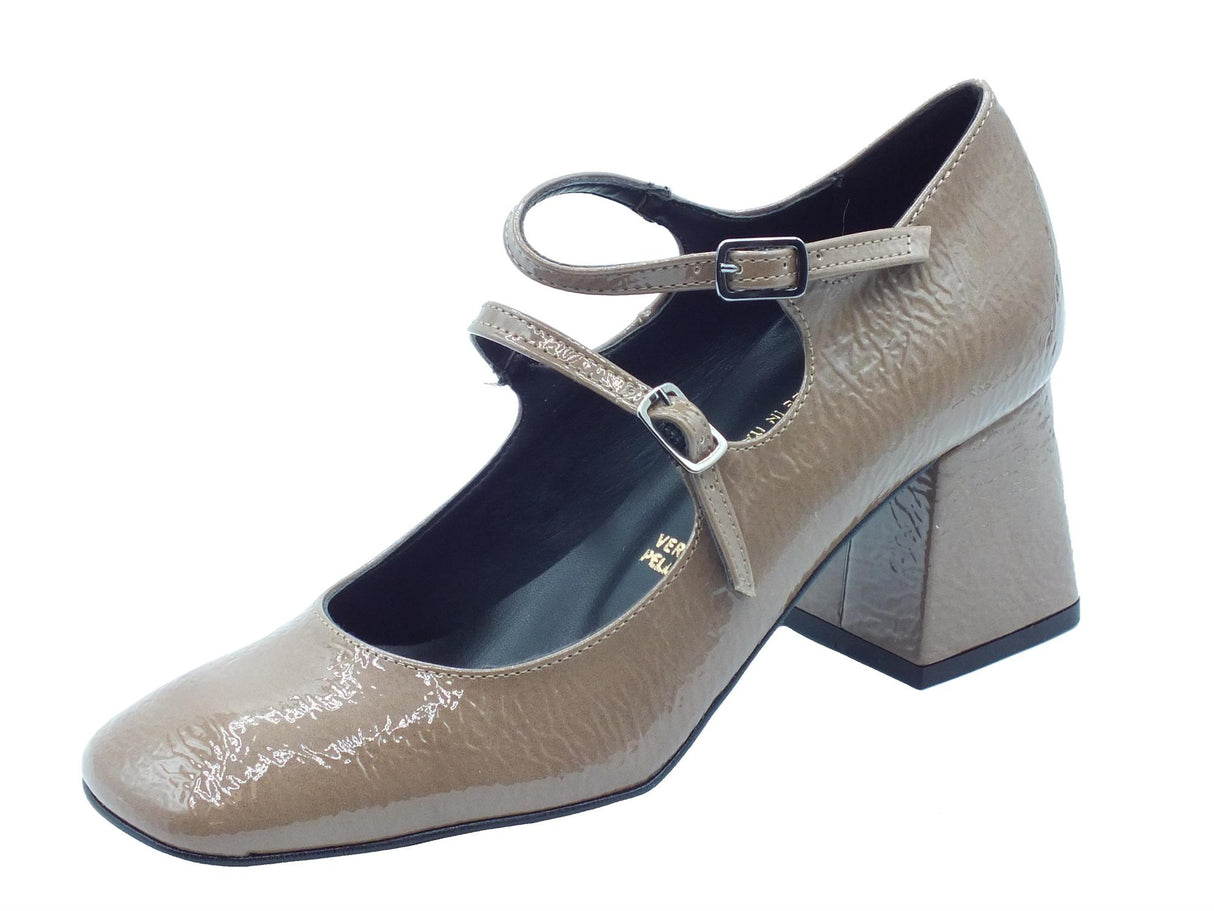 Nacrèe Nacrèe 2761013 Napl Taupe Decoltè con cinturino per Donna in vernice con tacco alto Taupe