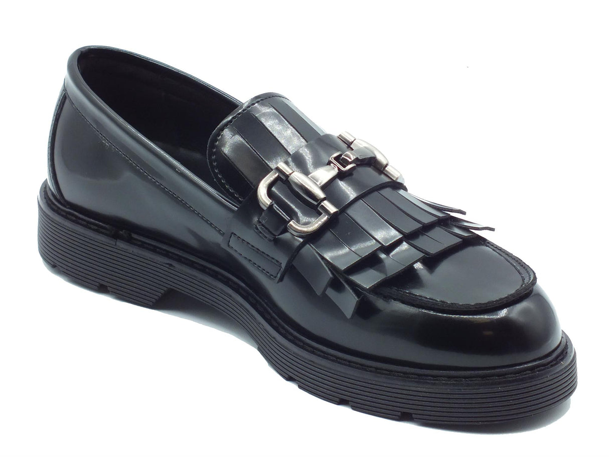 Nacrèe Nacrèe Astry028 Boston Nero Mocassini classici per Donna tacco basso e frangie Nero
