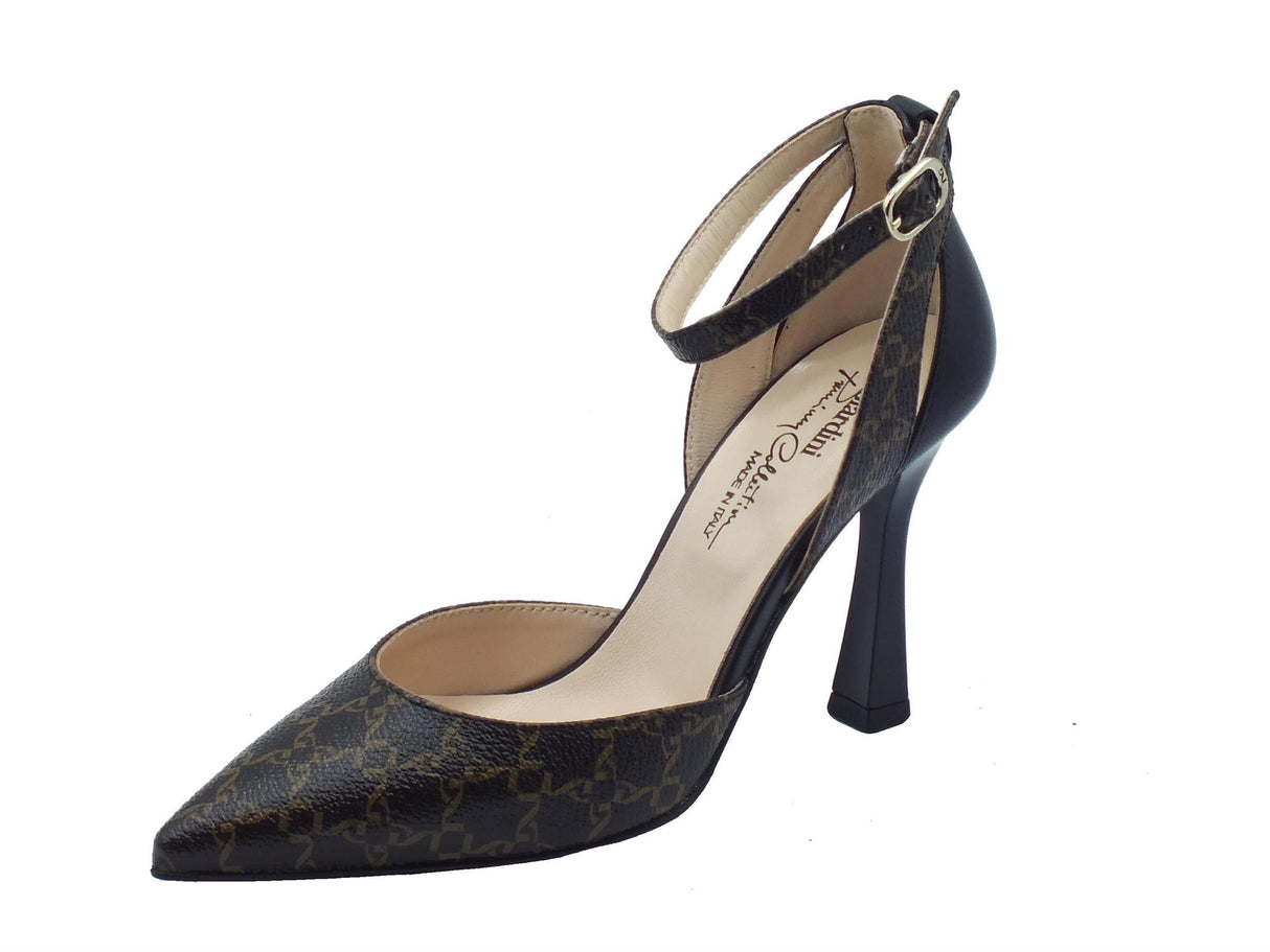 Nero Giardini NeroGiardini I410850DE Giove Pandor. Nero Decoltè con cinturino per Donna in pelle con tacco Nero