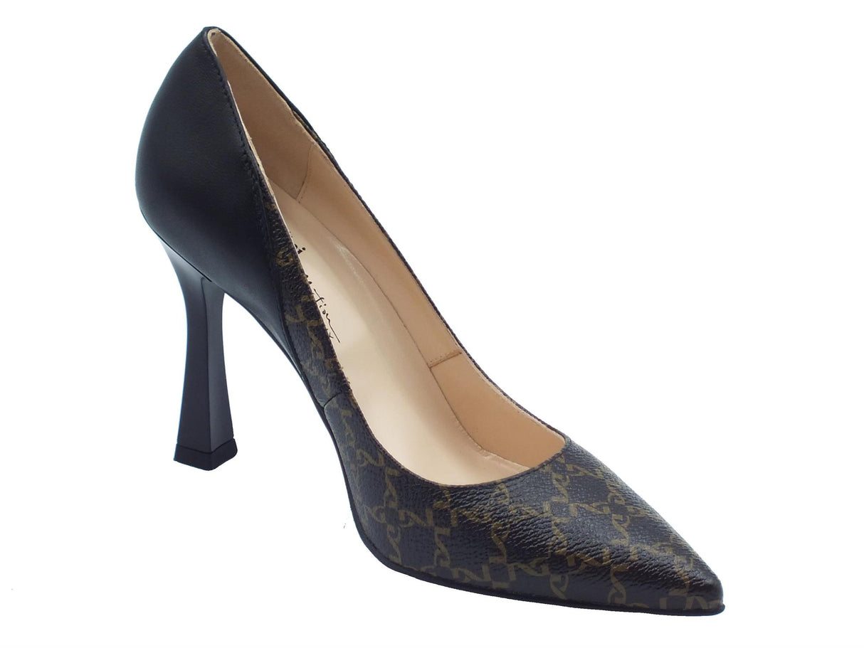 Nero Giardini NeroGiardini I410852D Giove Nero Decoltè elegante per Donna in pelle con tacco alto Nero