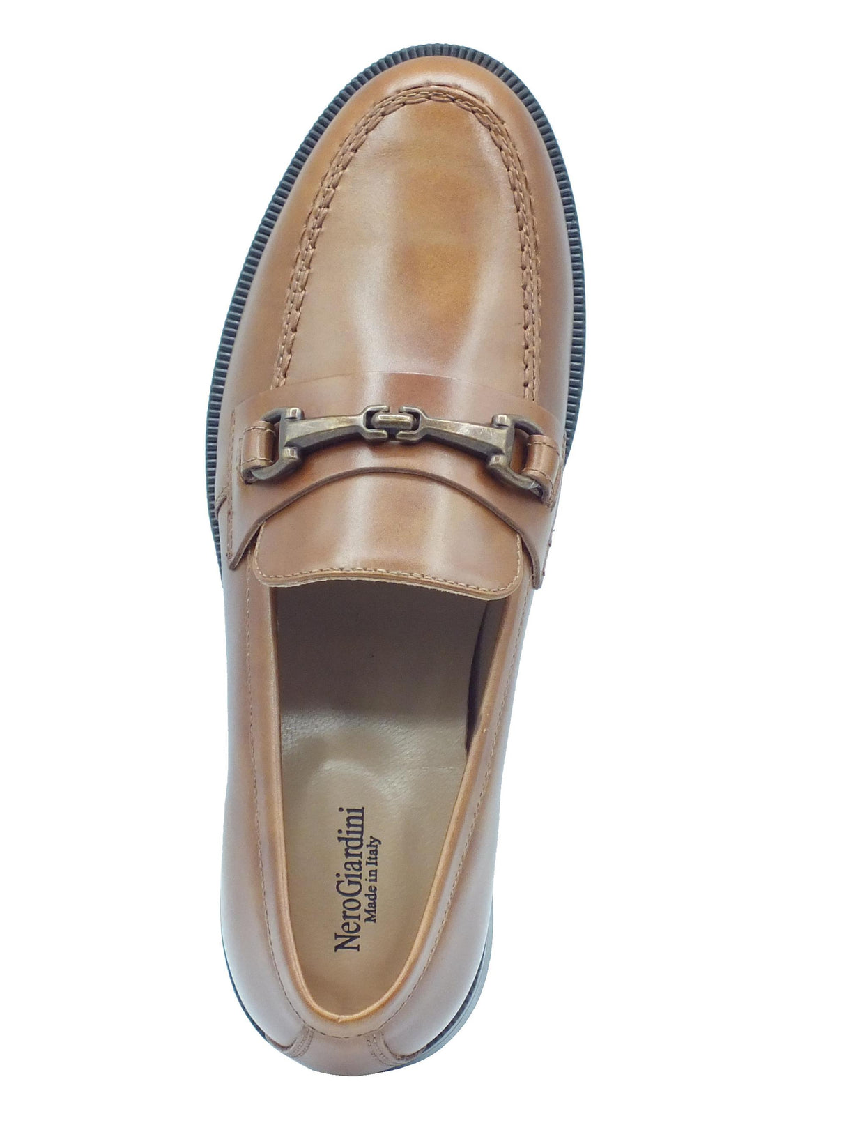 Nero Giardini NeroGiardini I411260D Manolete Col. Cuoio Mocassini Classici Eleganti Donna pelle con tacchetto Cuoio