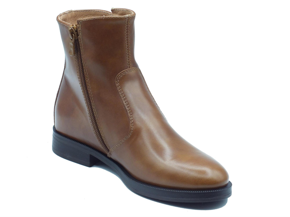 Nero Giardini NeroGiardini I411262D Manolete Cuoio Stivaletto con tacco basso per Donna in pelle con lampo Cuoio