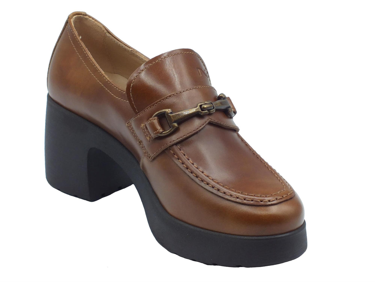 Nero Giardini NeroGiardini I411290D Manolete Col Cuoio Mocassini Classici per Donna in pelle tacco alto Cuoio