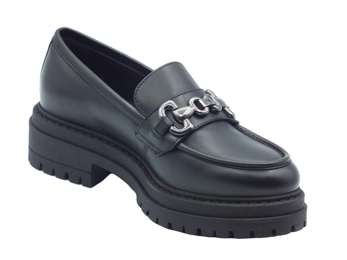 Nero Giardini NeroGiardini I411410D Nero Mocassini Classici Eleganti per Donna in pelle con tacco medio Nero