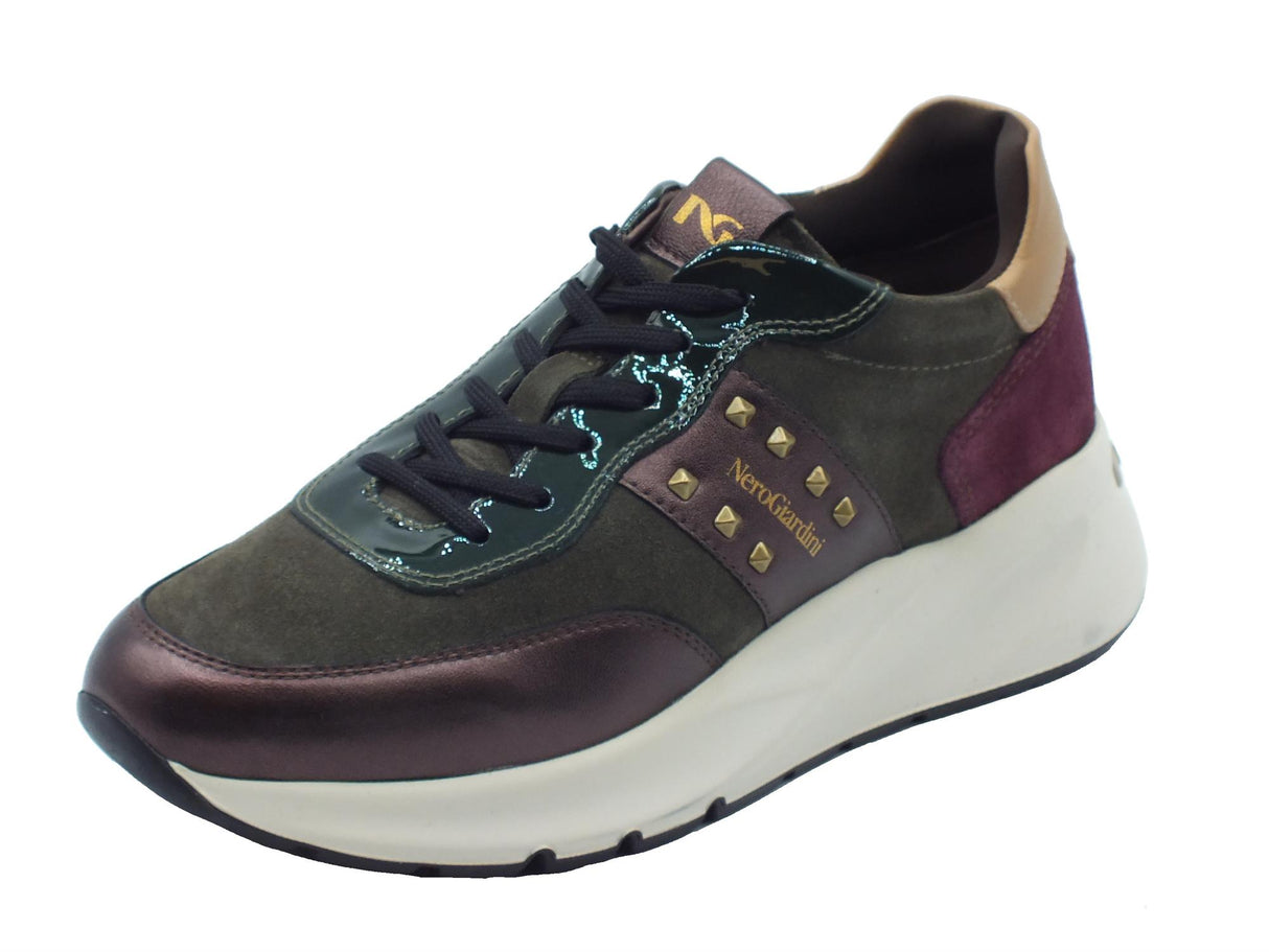 Nero Giardini NeroGiardini I411525D Etoile Bordo Bosco Sneakers Donna pelle e nabuk zeppa media Bordo Bosco