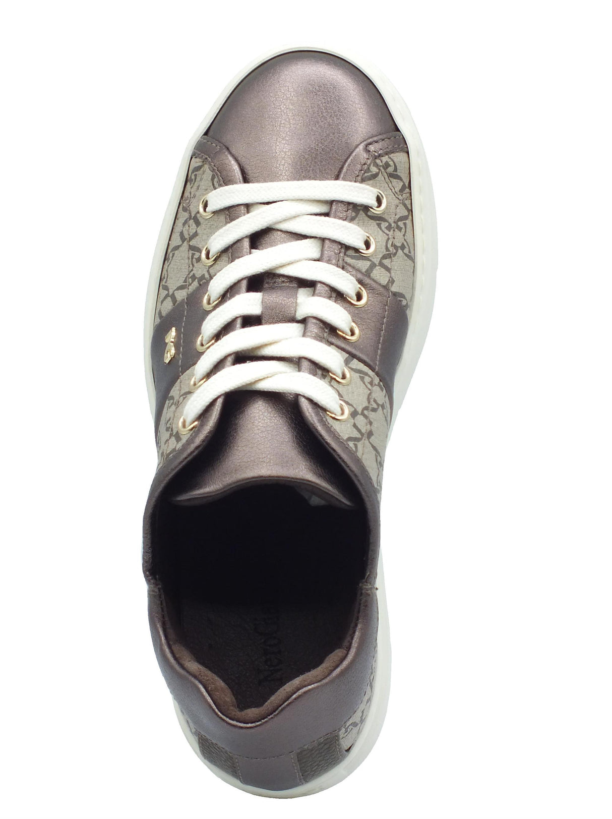Nero Giardini NeroGiardini I411614D Omega Giove Ecru Sneakers Sportive per Donna in pelle zeppa bassa Ecru
