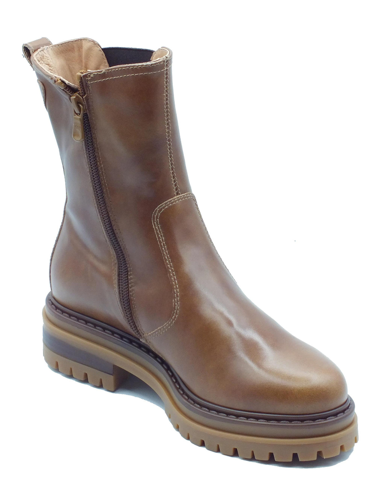 Nero Giardini NeroGiardini I411831D Manolete Cuoio Tronchetti Beatles con tacco basso Donna pelle con lampo Cuoio