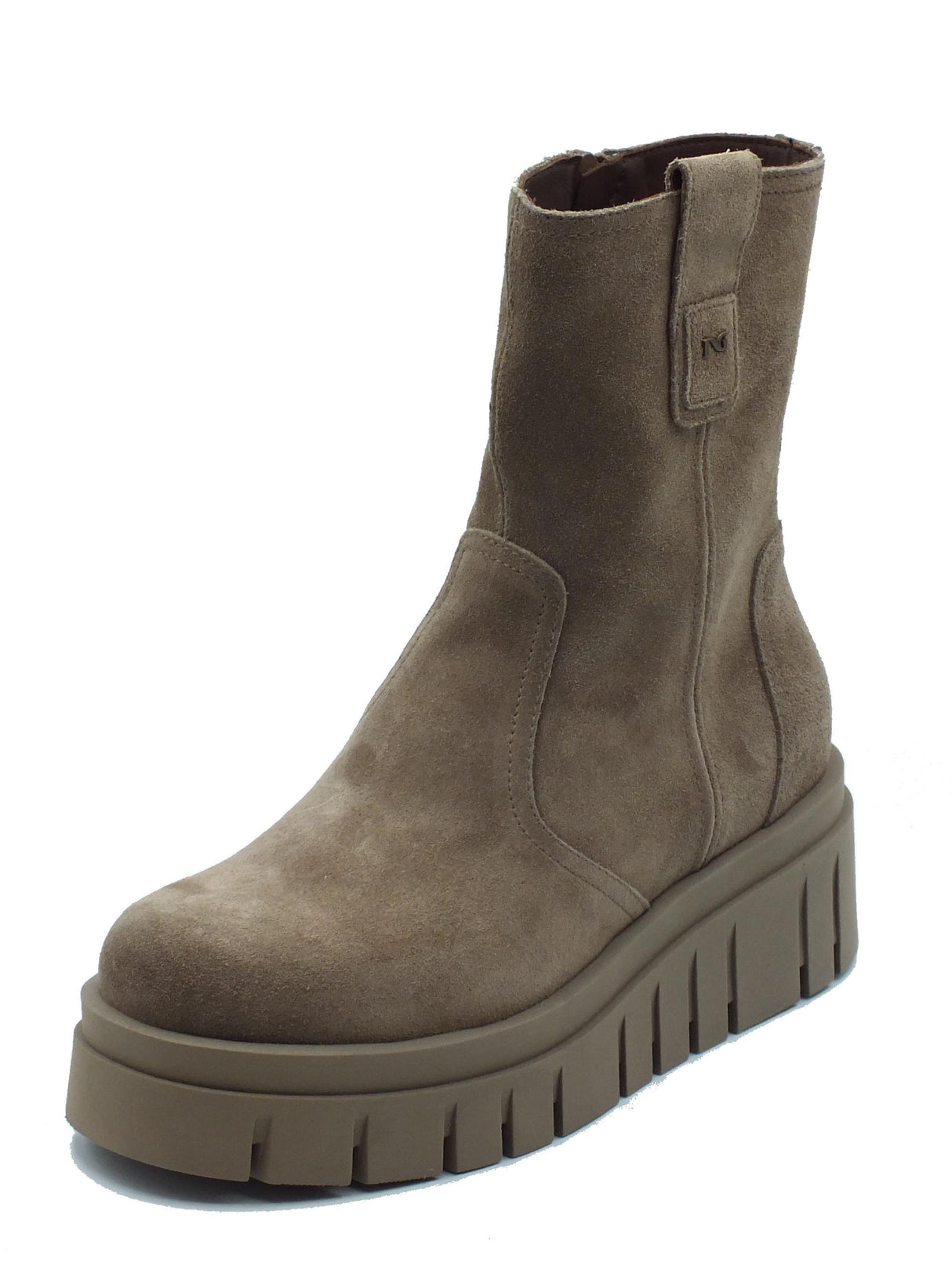 Nero Giardini NeroGiardini I411923D Arold Argilla Tronchetti per Donna in nabuk con lampo e zeppa media Argilla