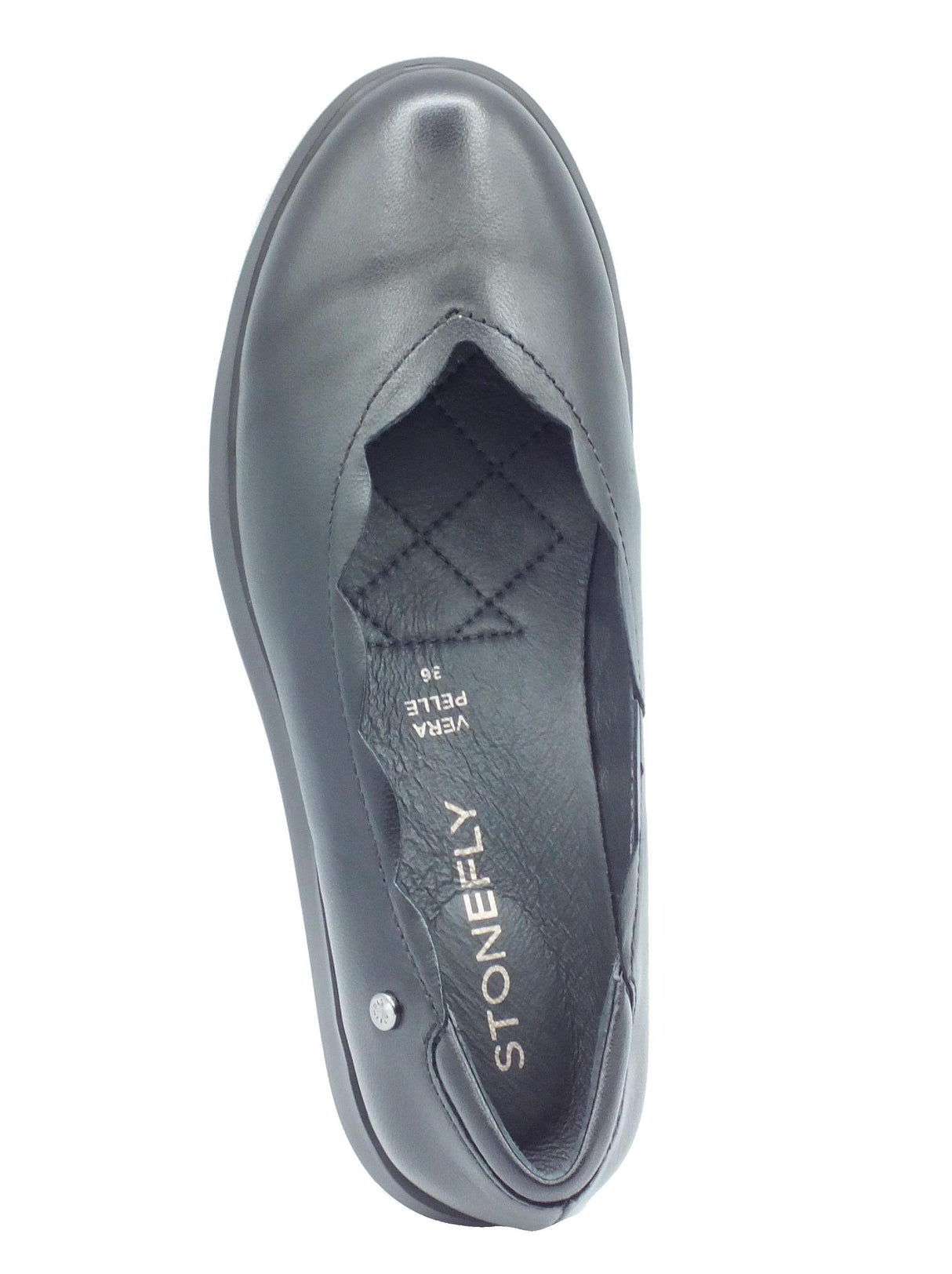 Stonefly Stonefly 221537 Plume Nappa Black Mocassini per Donna in pelle zeppa media Black