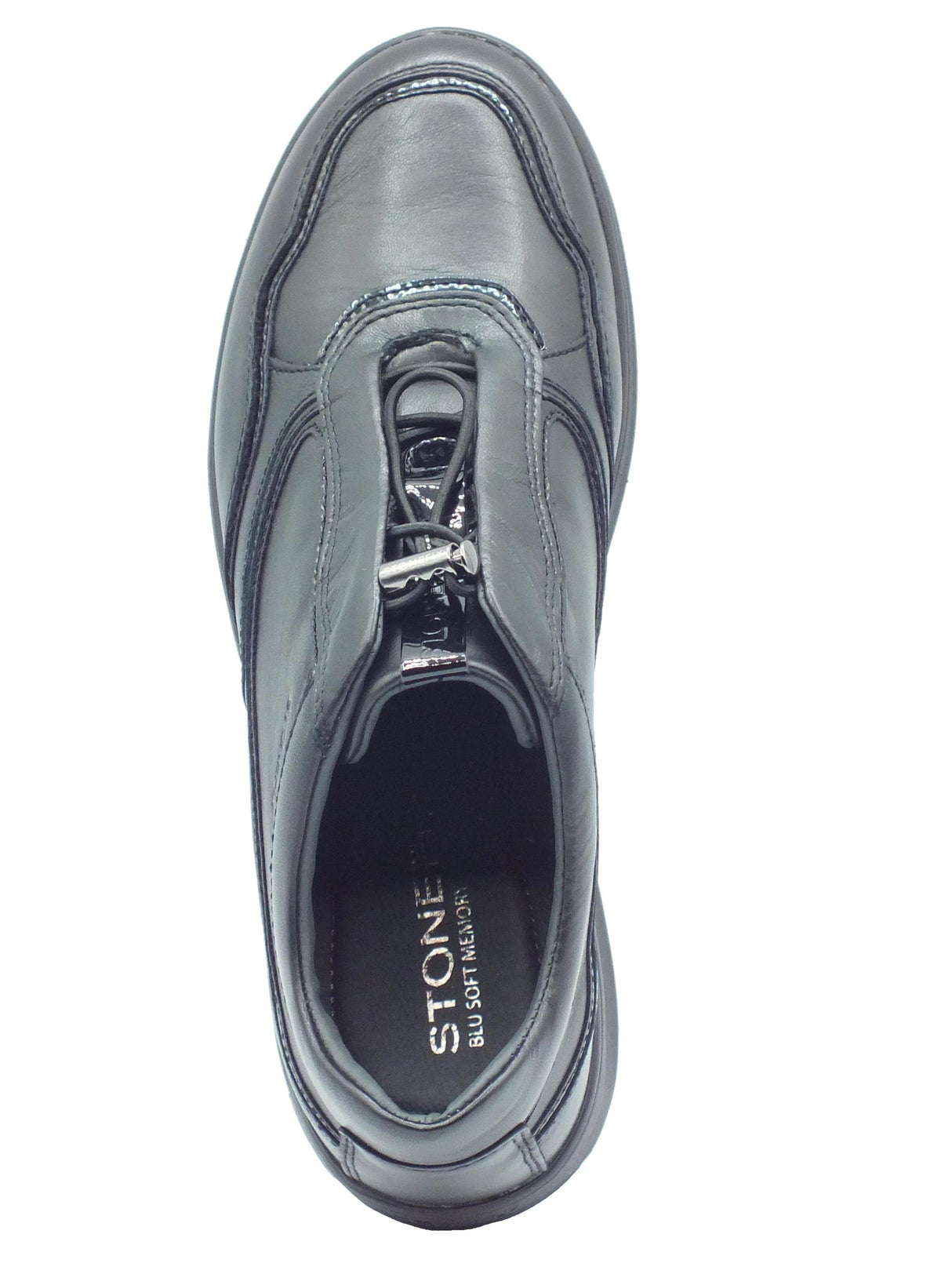 Stonefly Stonefly 221579 Rock Nappa Black Mocassini allaccio rapido per Donna in pelle zeppa media Black