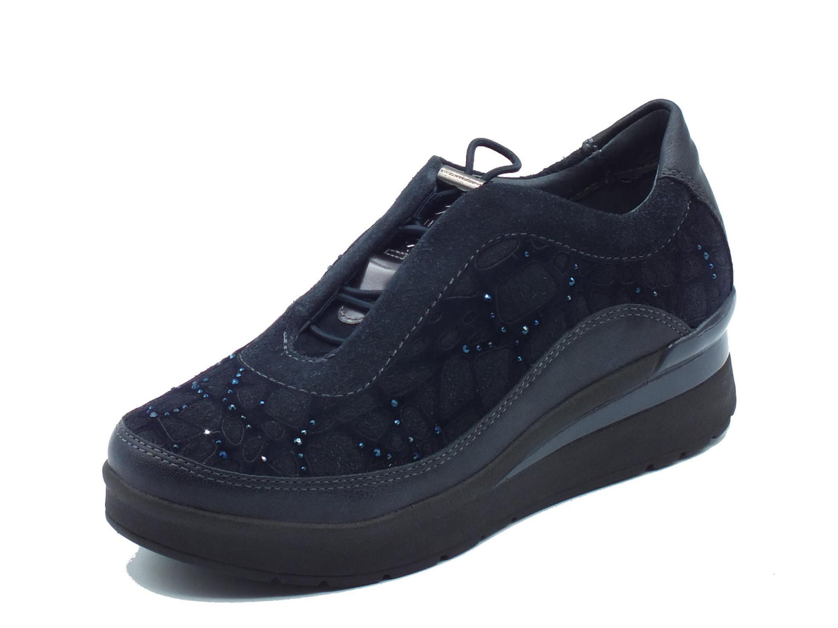 Stonefly Stonefly Slip-on Donna 221725 Cream Velour Blue pelle blu Blue