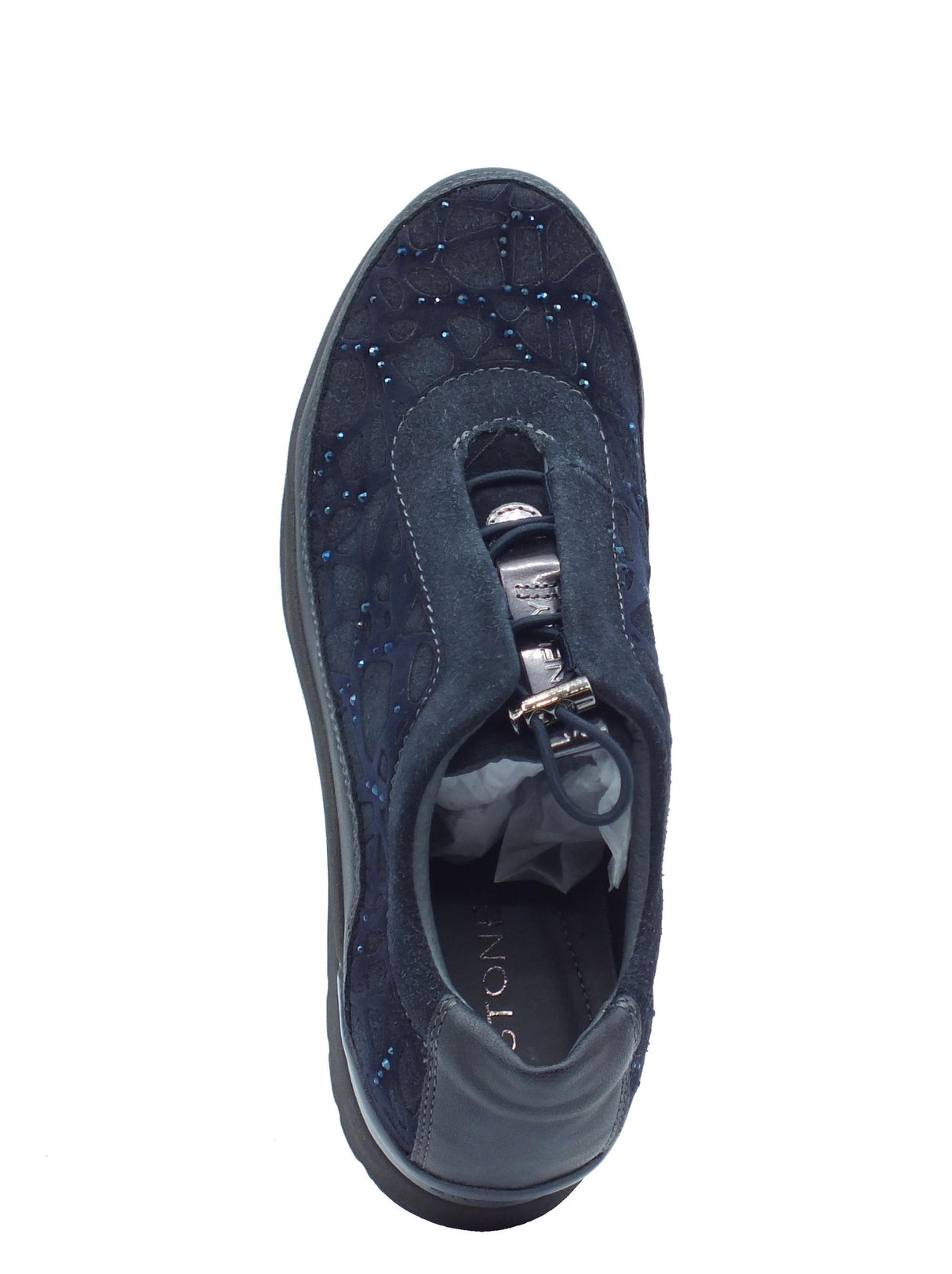 Stonefly Stonefly 221725 Cream Velour Blue Slip-On per Donna in nabuk con laccio Blue