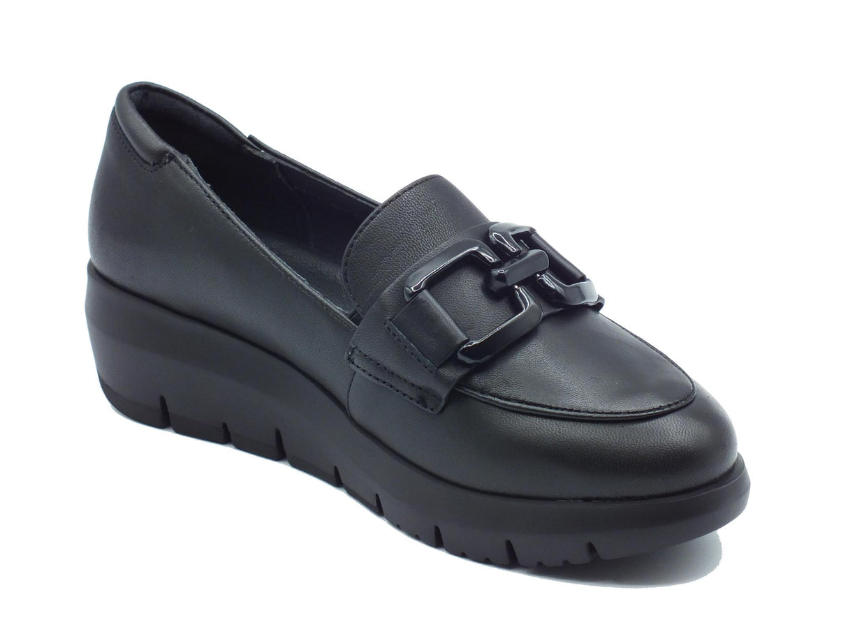 Stonefly Stonefly 222129 Plume Nappa Black Mocassini per Donna in pelle zeppa media Black