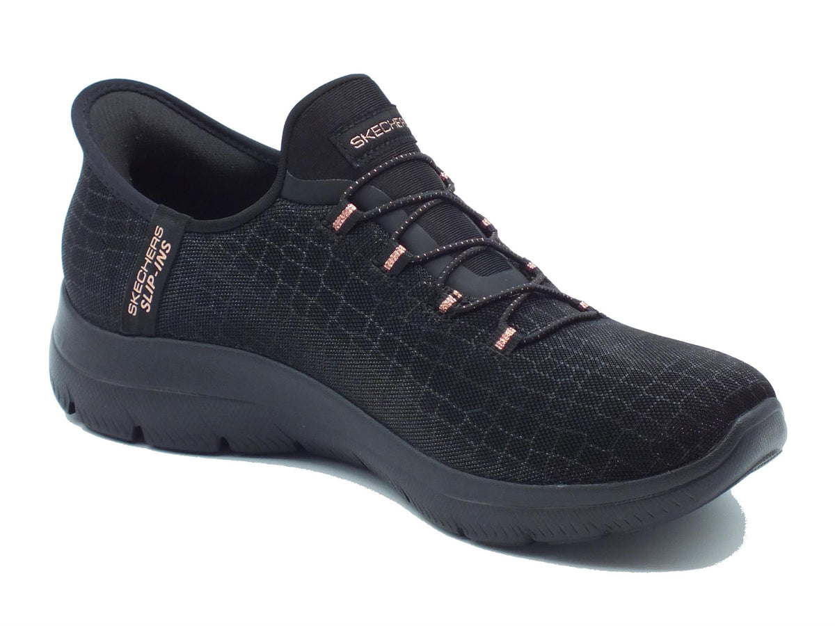 Skechers Skechers Slip-on Donna 150128 Classy Night Black Gold sintetico nero Black Gold