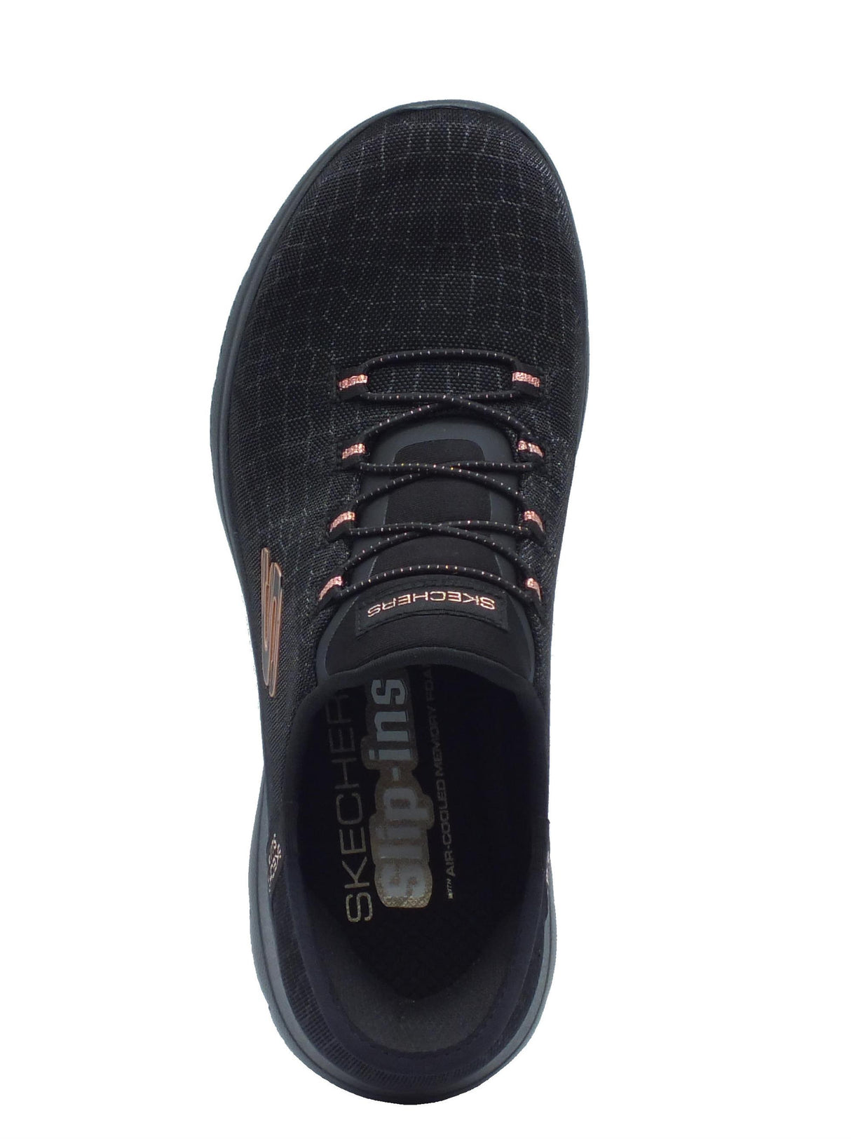 Skechers Skechers Slip-Ins 150128 Classy Night Black Gold Scarpe Sportive per Donna in tessuto Black Gold