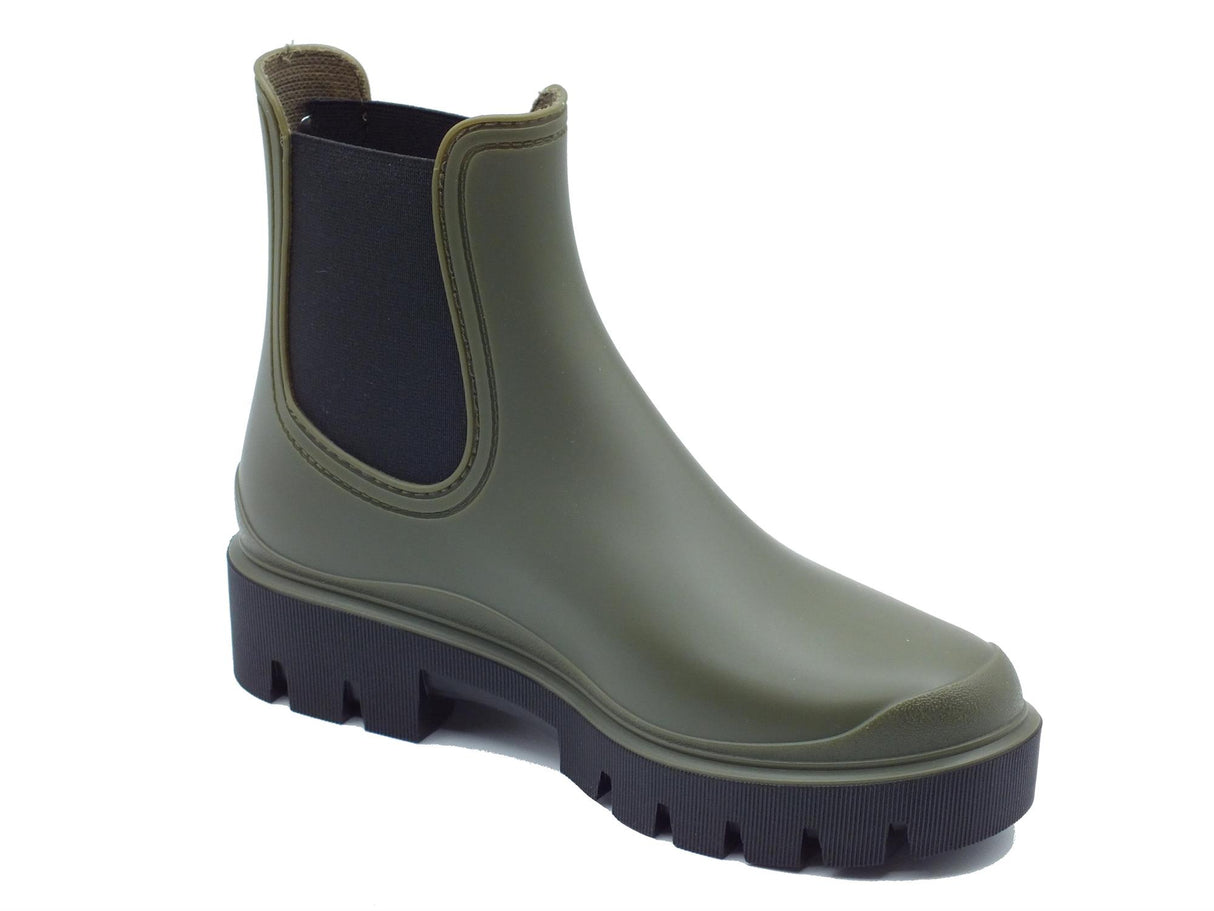 Verbenas Verbenas Mae Mate Kaki Tronchetti beatles pioggia per donna in gomma verde Kaki