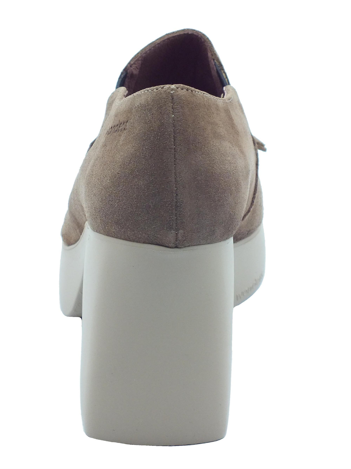 Wonders Wonders H-4964 Luxe Topo Mocassini per Donna in nabuk con frangie tacco alto Luxe Topo