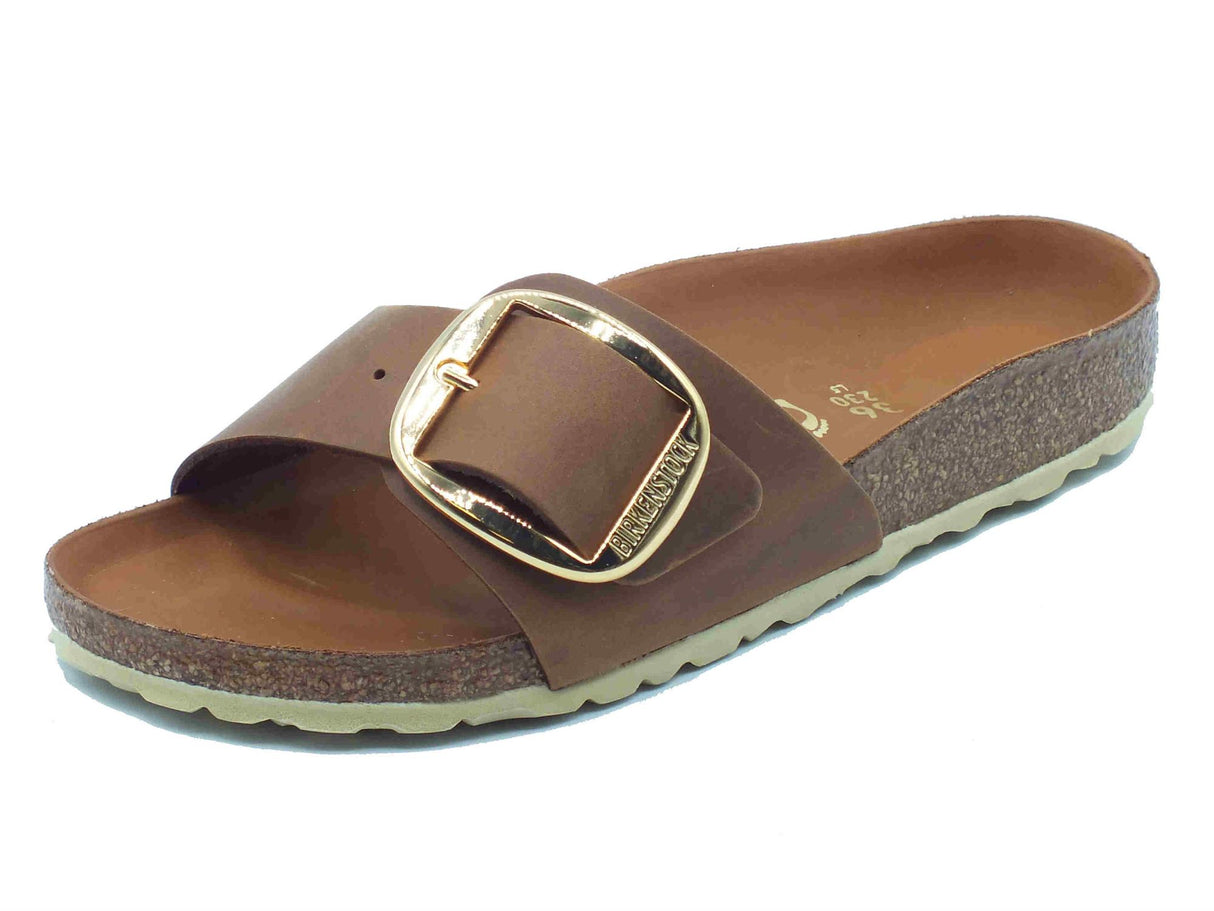 Birkenstock Birkenstock Ciabatte Donna 1006525 Madrid Big Buckle Cognac pelle marrone Cognac