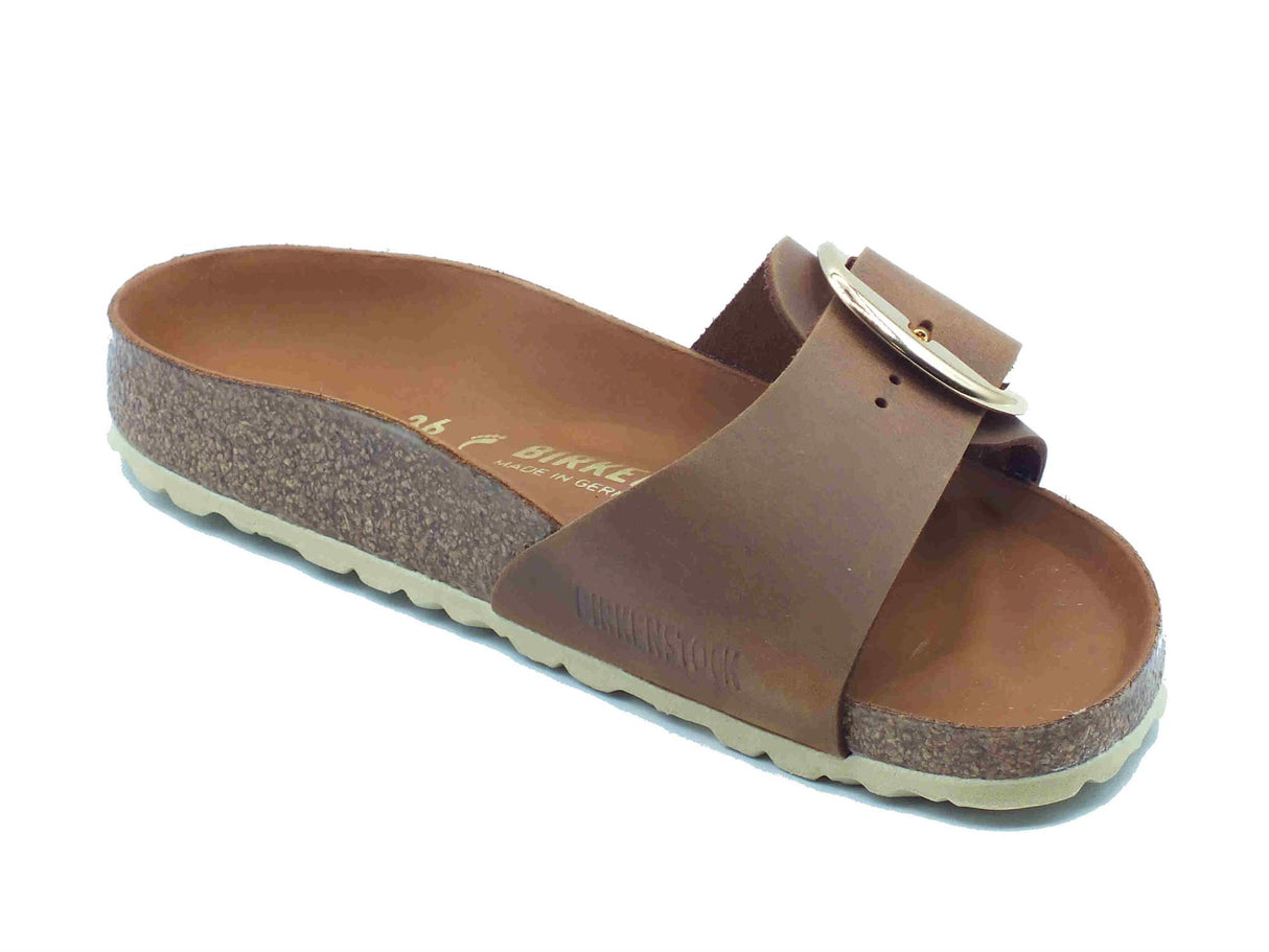 Birkenstock Birkenstock Ciabatte Donna 1006525 Madrid Big Buckle Cognac pelle marrone Cognac