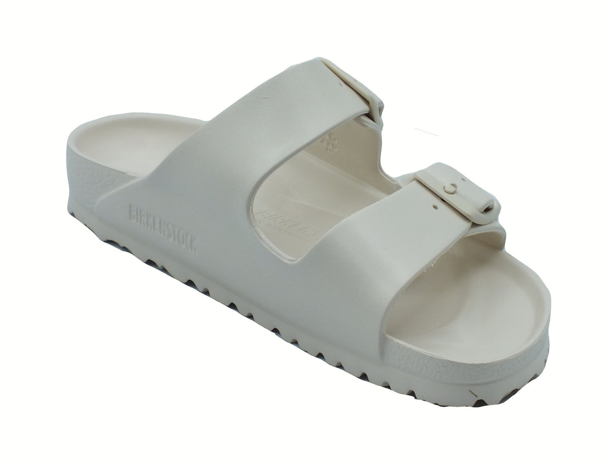 Birkenstock Birkenstock 1027384 Arizona EVA Eggshell Sandali per Donna doppia fibia in gomma bianco Eggshell