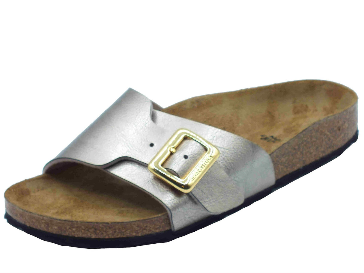 Birkenstock Birkenstock 1029416 Catalina Cushion Bunckle Taupe Sandali per Donna con zeppa bassa fondo pelle Taupe