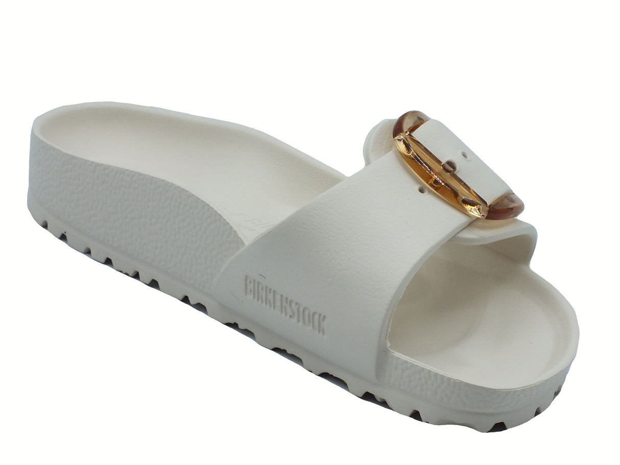 Birkenstock Birkenstock Sandali zeppa bassa Donna 1029633 Madrid Big Buckle EVA Eggshell gomma bianco Eggshell