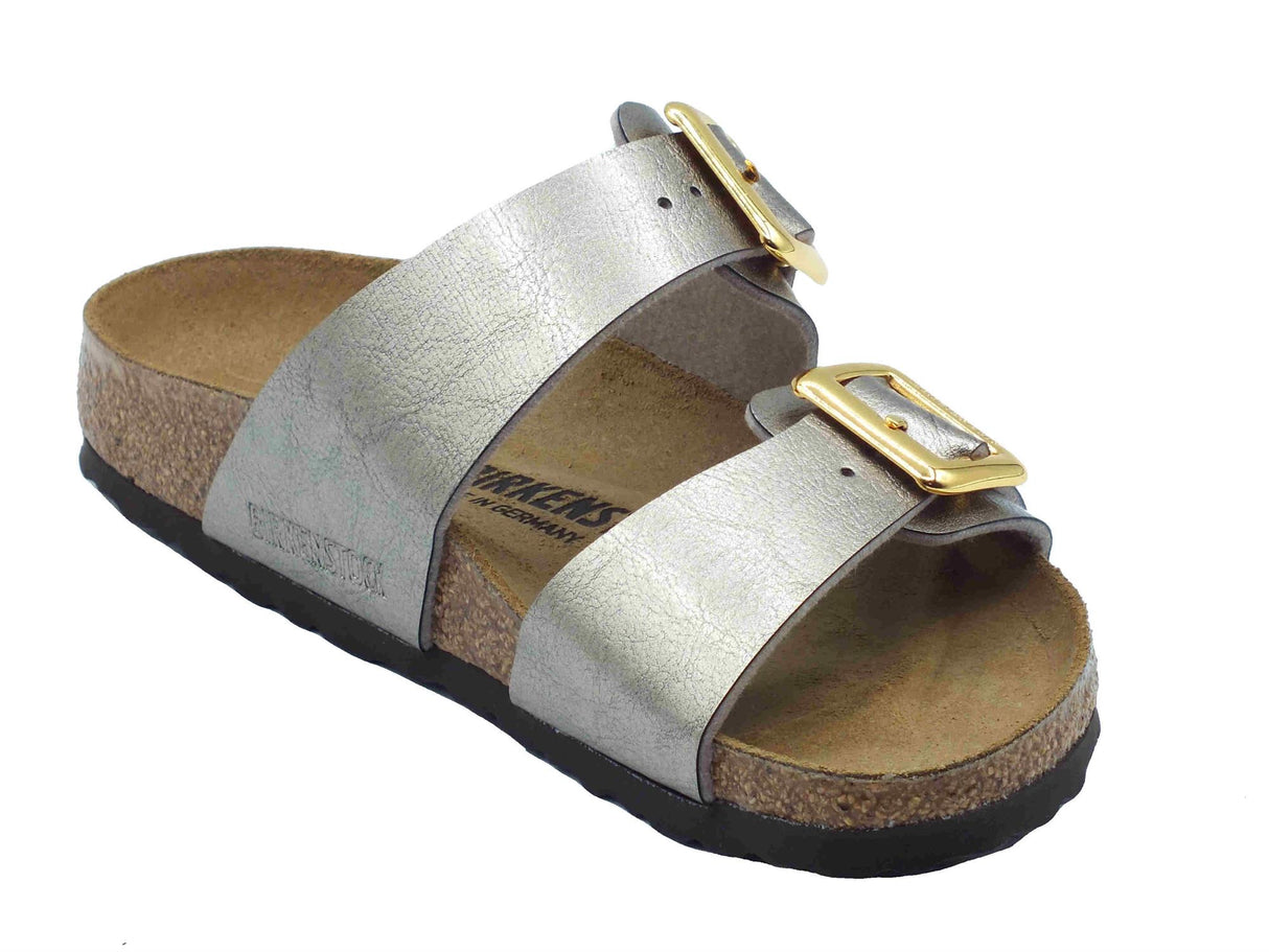 Birkenstock Birkenstock 1029372 Sydney Cushion Buckle Taupe Sandali per Donna doppia fibia in pelle Taupe