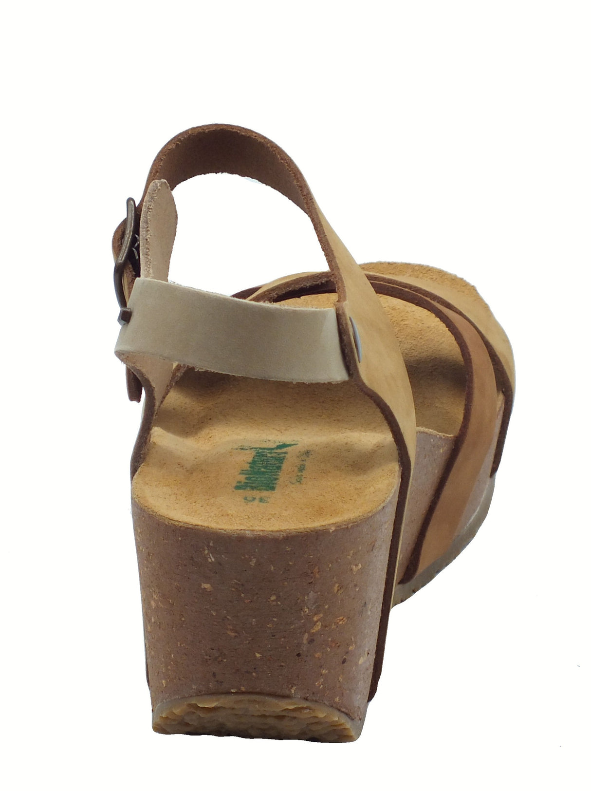 BioNatura BioNatura 24 Fregene Imb Nabuk Multi Tortora Sandali per Donna in nabuk zeppa alta Tortora