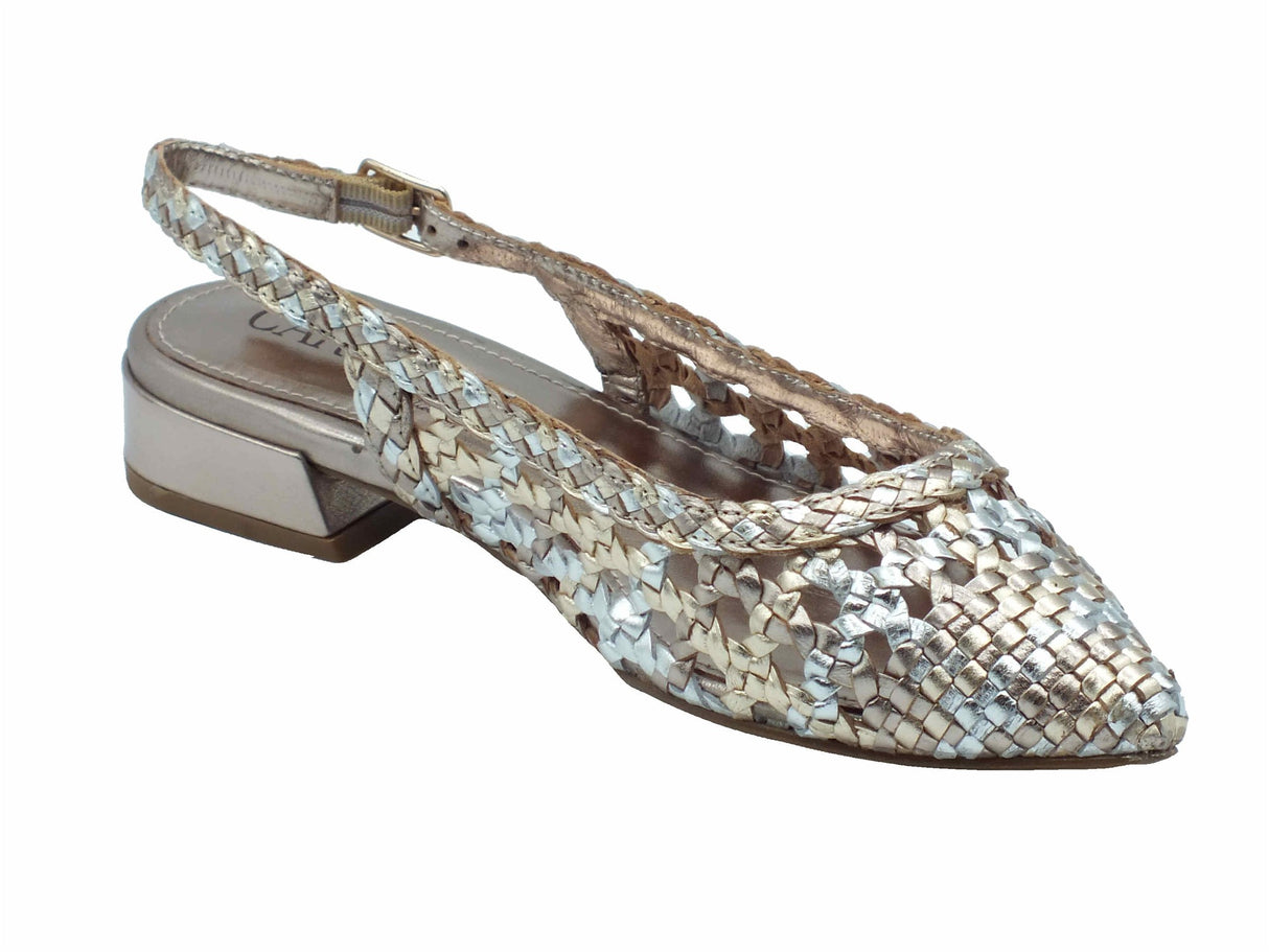 Carmela Carmela 162183 Piel Plomo Sandali a punta per Donna in pelle intrecciata tacco basso Piel Plomo
