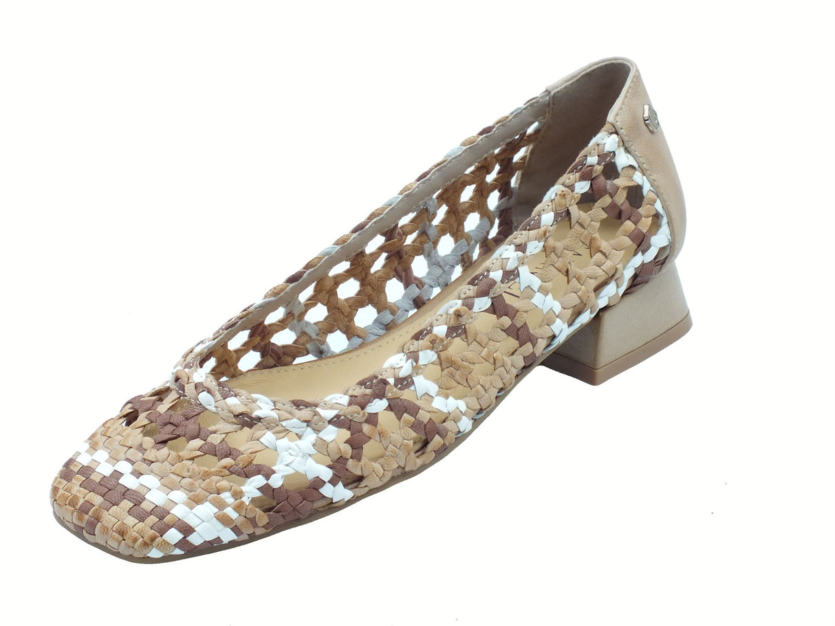 Carmela Carmela 162186 Piel Beige Ballerine per Donna in pelle intrecciata tacco basso Beige
