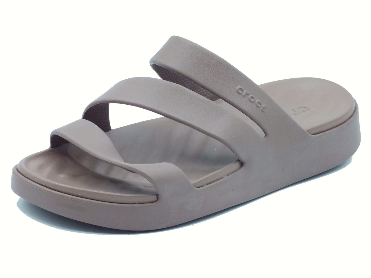 Crocs Crocs 209587 Getaway strappy brown Sandali con zeppa bassa per Donna in gomma brown