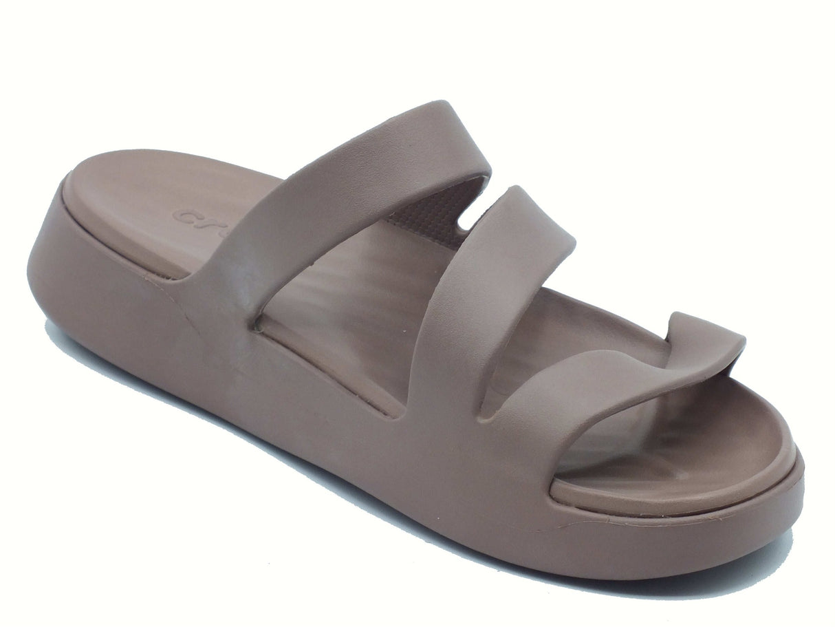 Crocs Crocs 209587 Getaway strappy brown Sandali con zeppa bassa per Donna in gomma brown