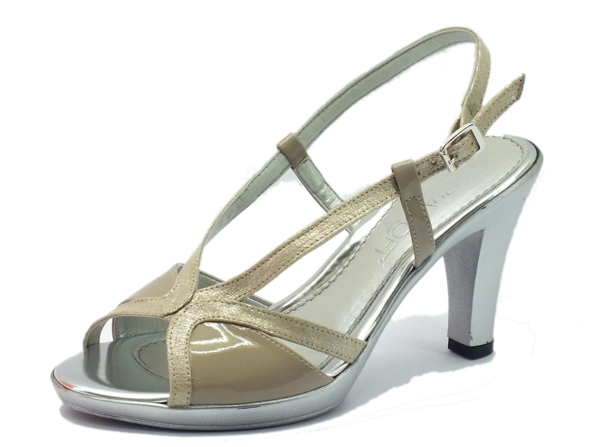 Cinzia Soft Sandali Cinzia Soft per donna in tessuto beige con tacco Grigio Beige