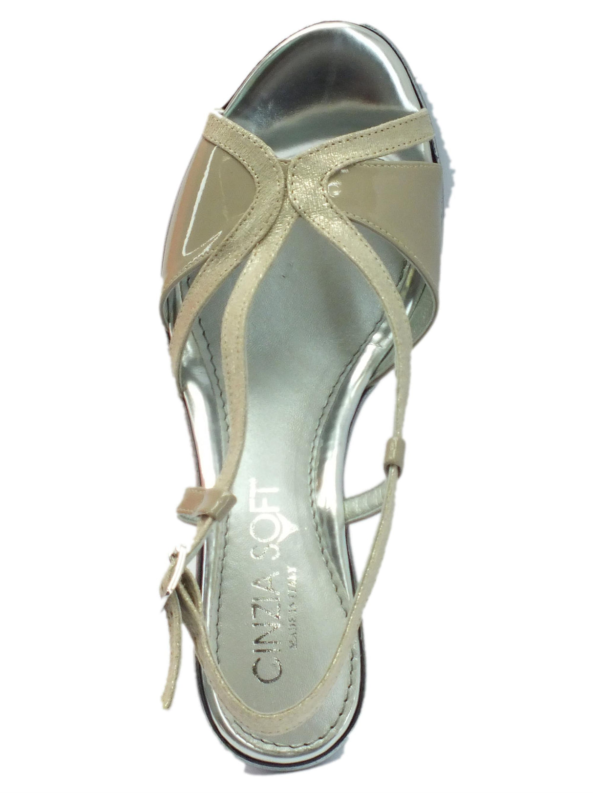 Cinzia Soft Sandali Cinzia Soft per donna in tessuto beige con tacco Grigio Beige