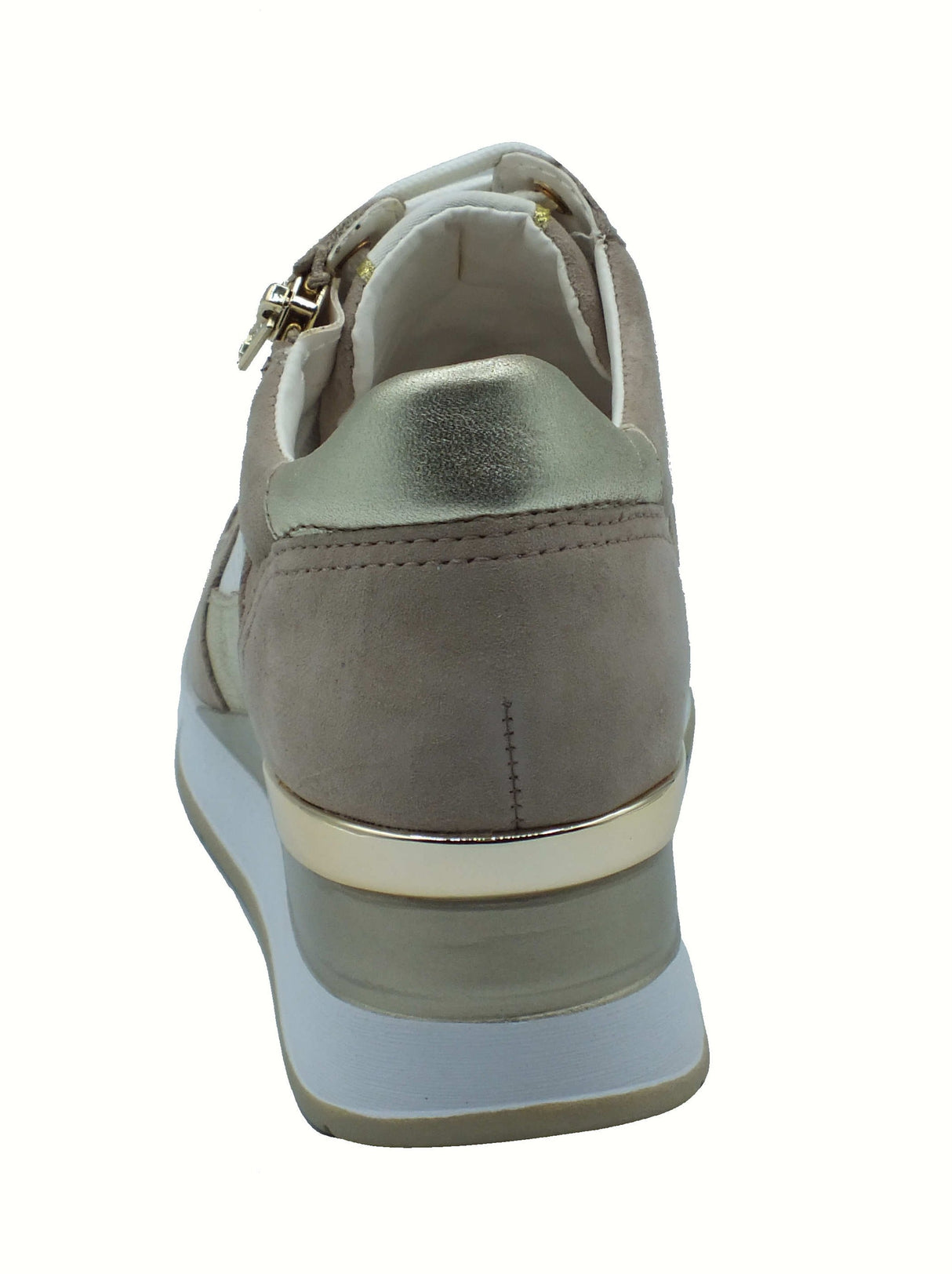 Cinzia Soft Cinzia Soft IV2521475 Clay Beige White Sneakers confort per Donna in pelle traforata con zeppa alta Beige White