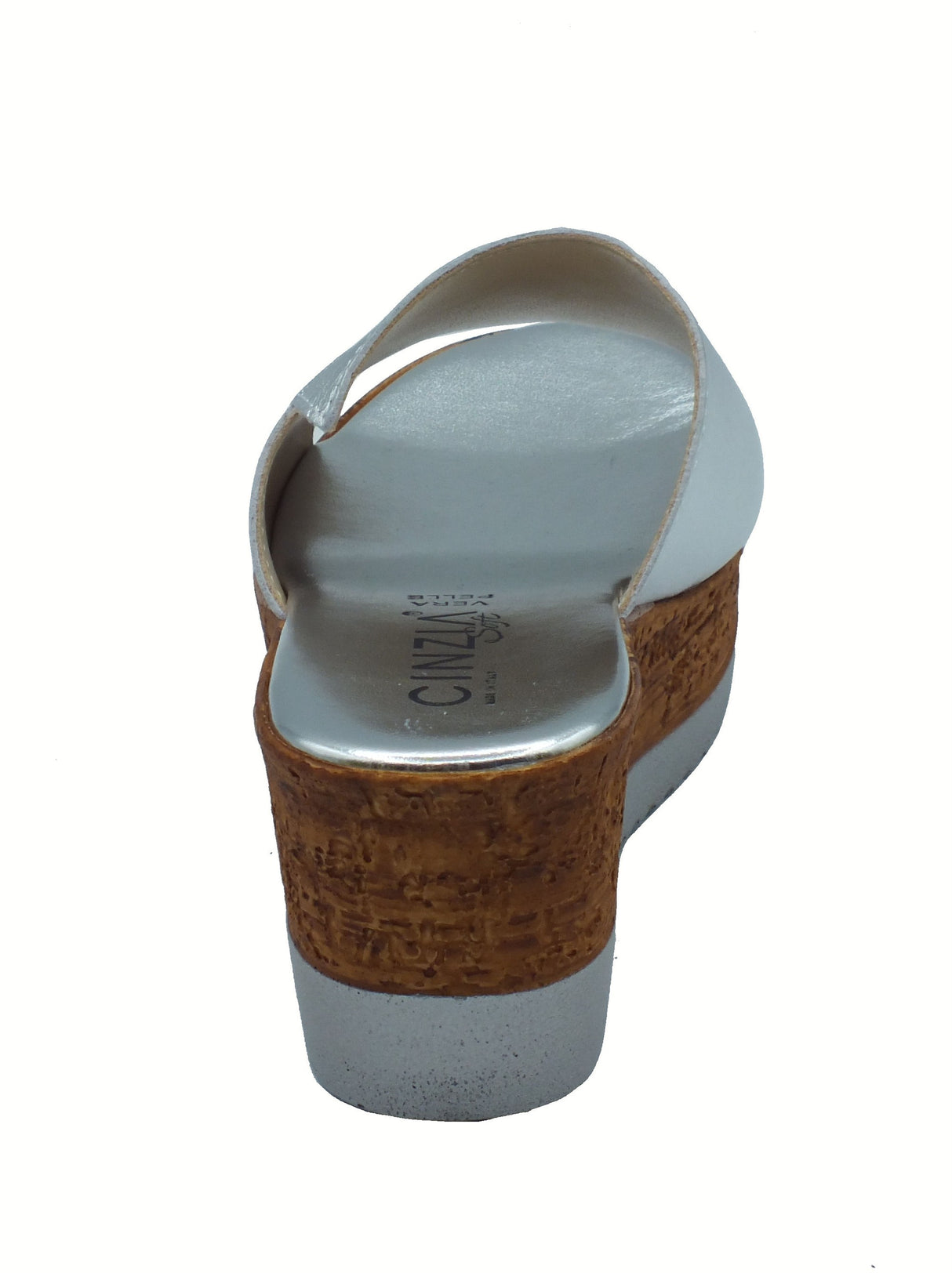 Cinzia Soft Cinzia Soft IAF53480 Argento Sandali scalsati per Donna con zeppa alta in pelle Argento