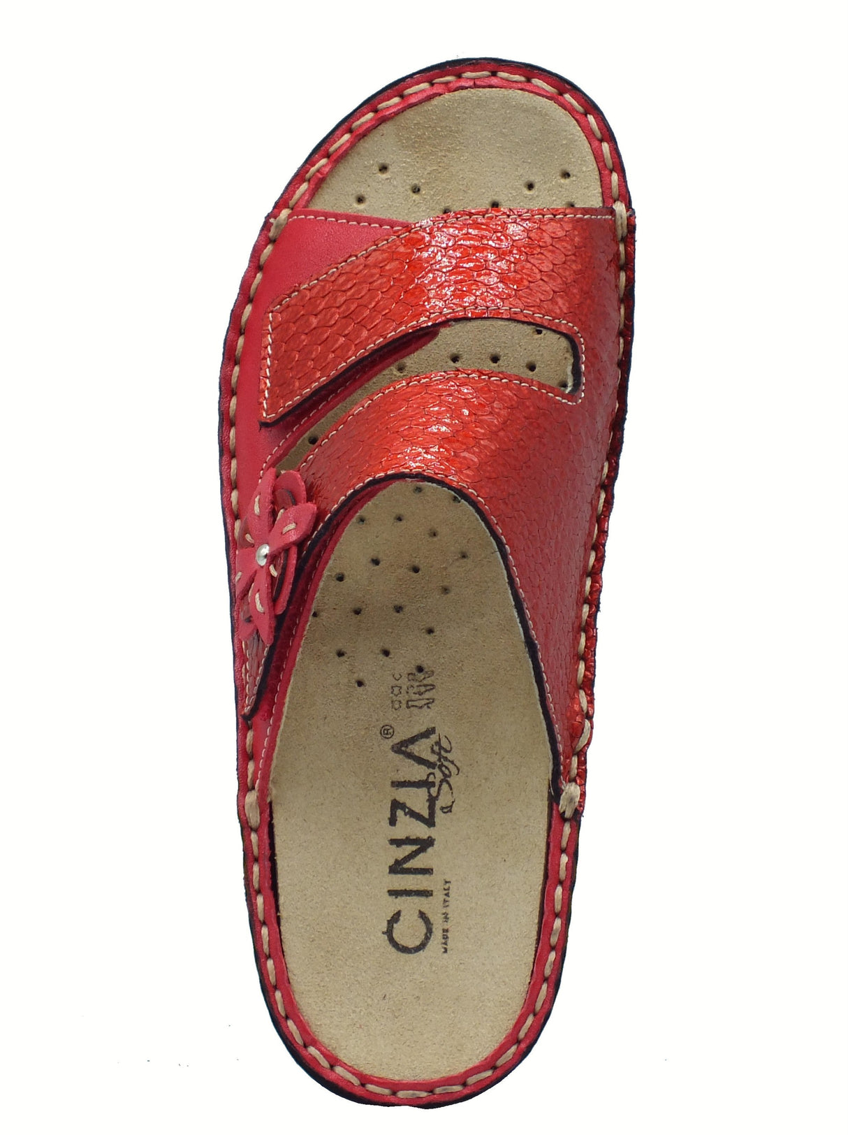 Cinzia Soft Cinzia Soft IM2812ZW Rosso Ciabatte per Donna in pelle verniciata doppio strappo Rosso