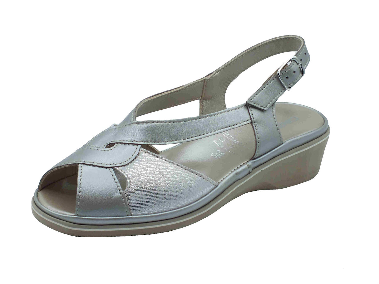 Cinzia Soft Cinzia Soft IP1Mary Ostrica Bianco Sandali Confort Donna in pelle zeppa bassa Bianco