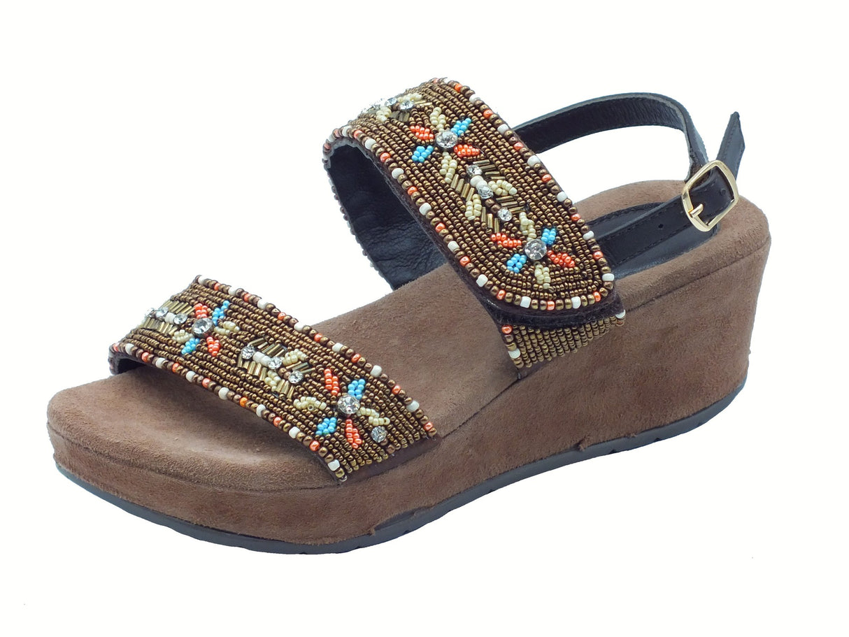 Cinzia Soft Cinzia Soft IT1040 Bronze Multi Sandali Donna con perline brillantini multicolore zeppa media Bronze Multi