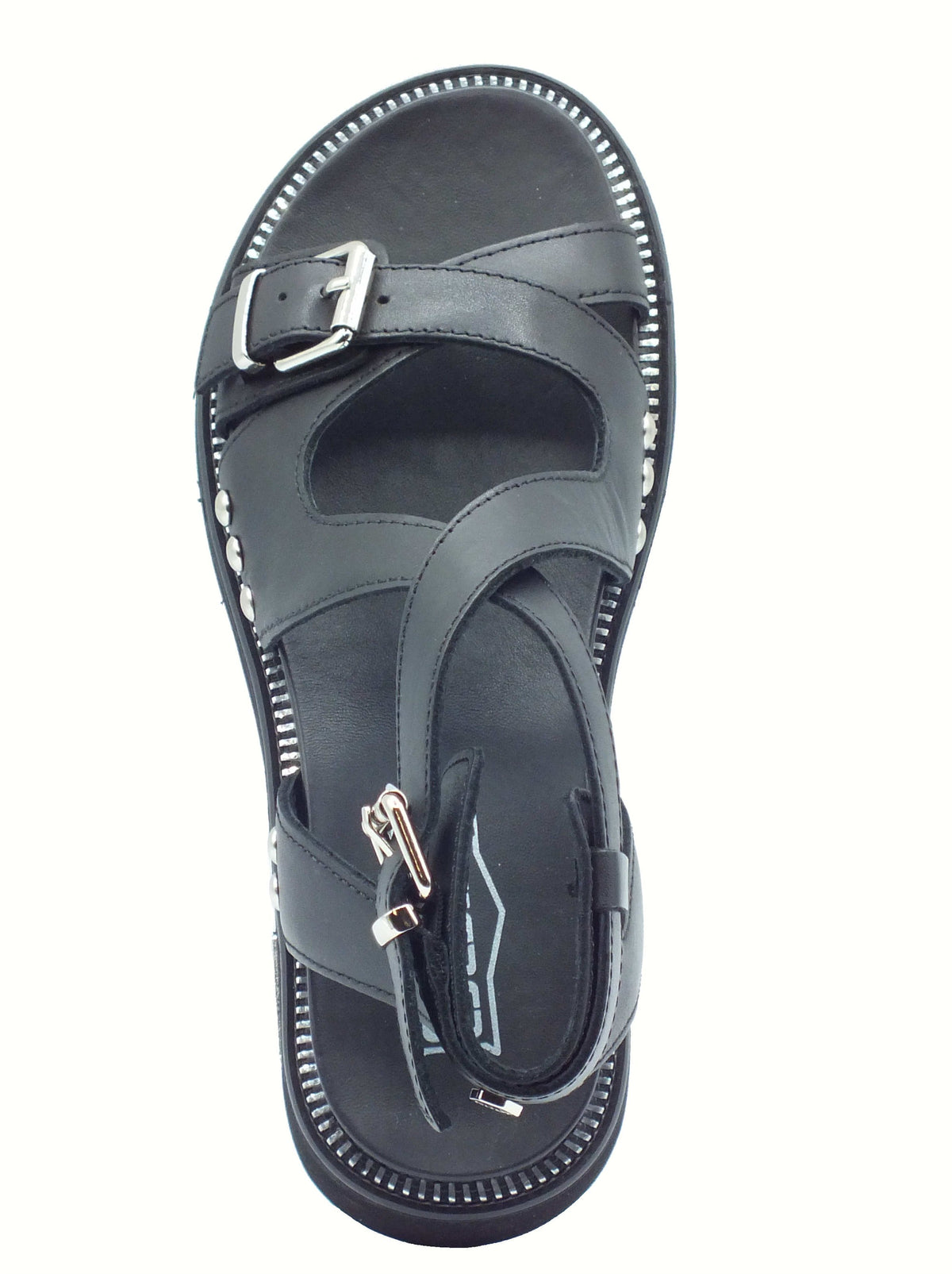 CULT CULT Sandali zeppa bassa Donna CLW447200 Ziggy Leather Black pelle nero Black