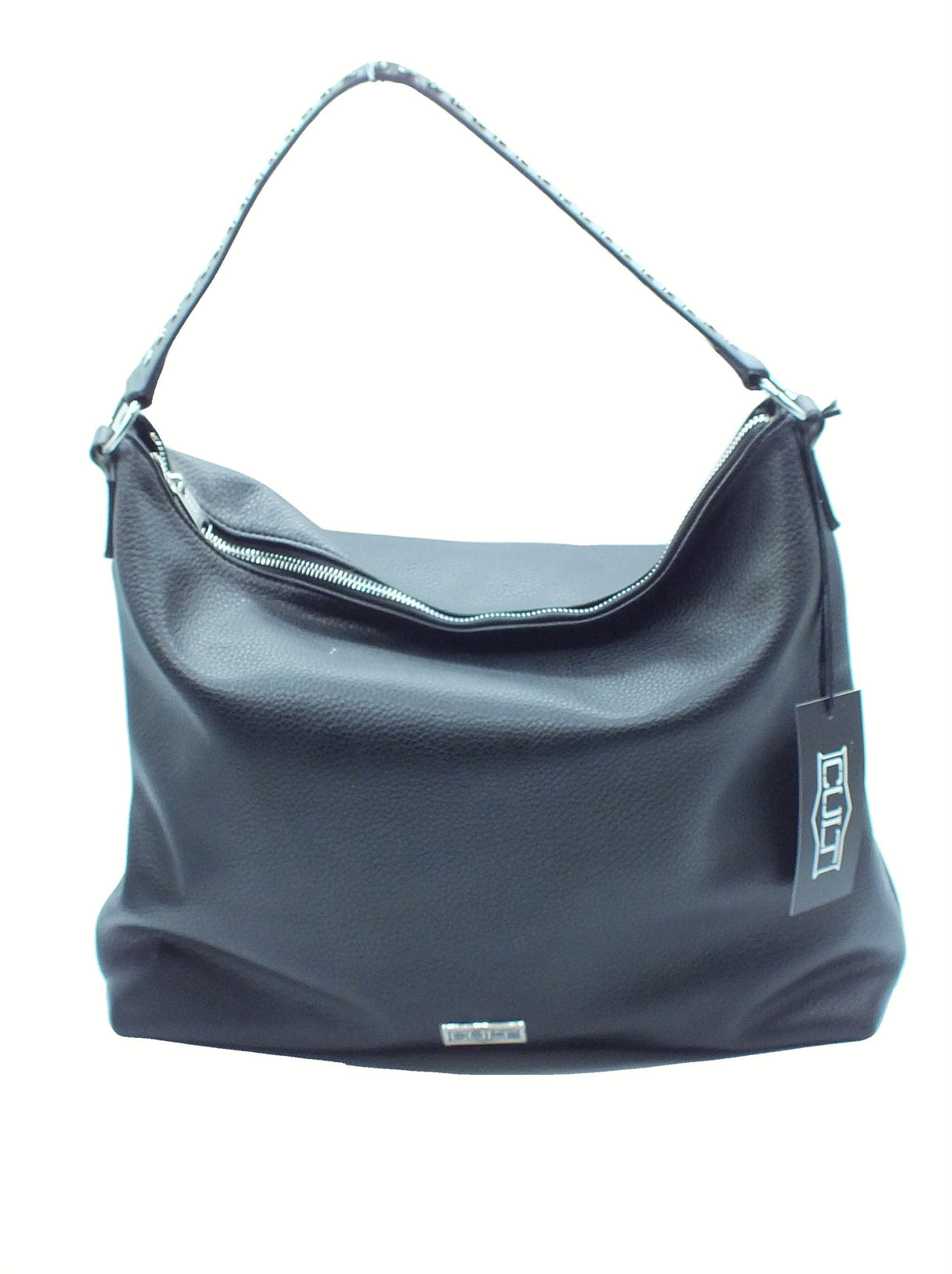 CULT CULT Alison Tote Bag Black Borsa per Donna con monospalla in ecopelle liscia nera con lampo Black