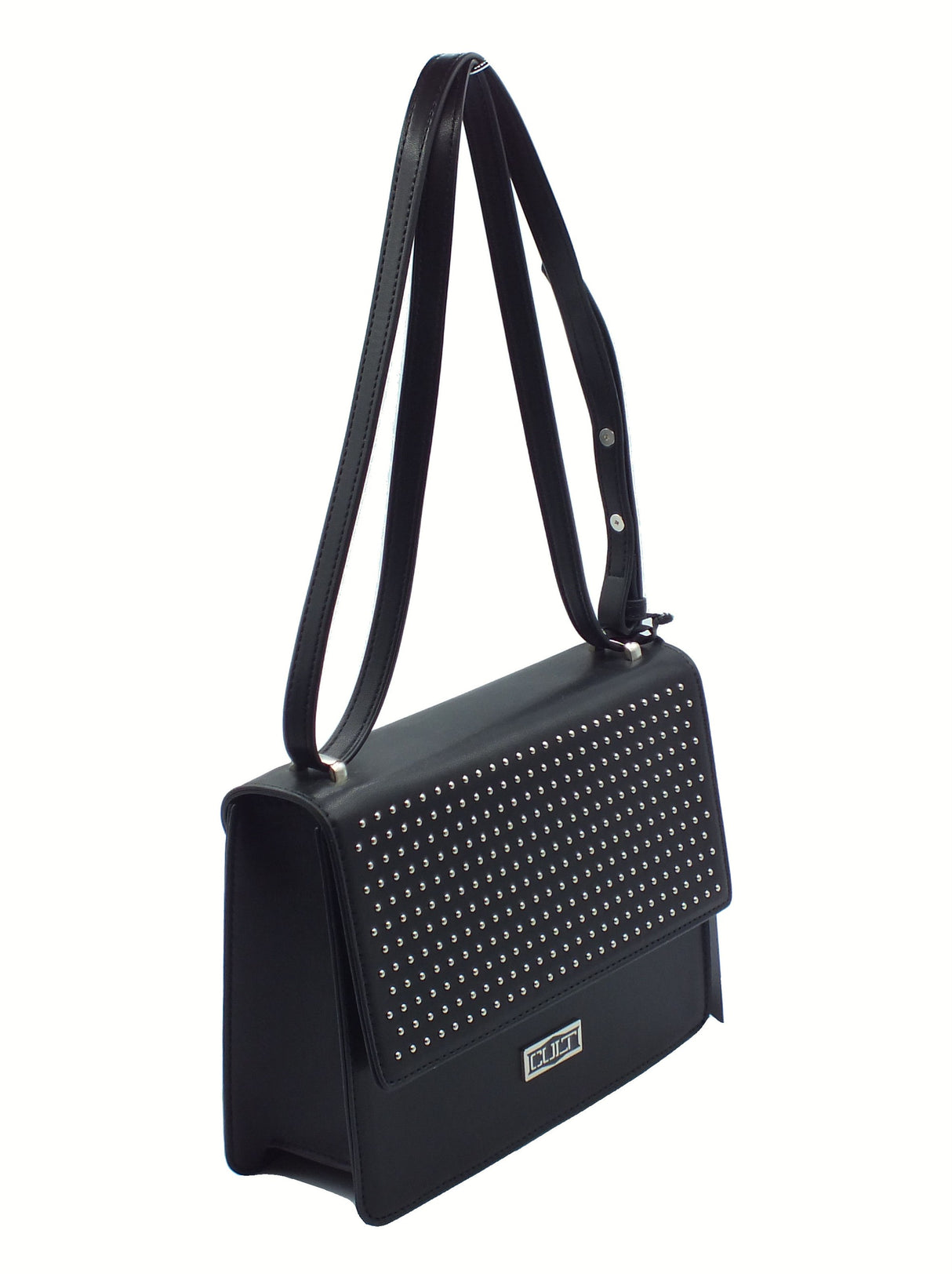 CULT CULT Missi Medium Flap Black Tracollina Nera per Donna in ecopelle con pattina Black