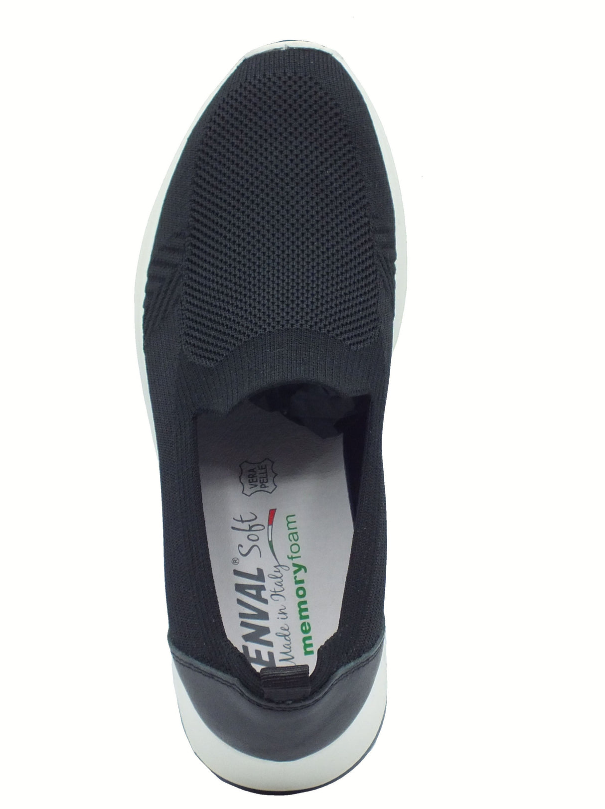 ENVAL Soft ENVAL Soft 7771500 Recy Nero Mocassini Confort per Donna in tessuto zeppa alta Nero