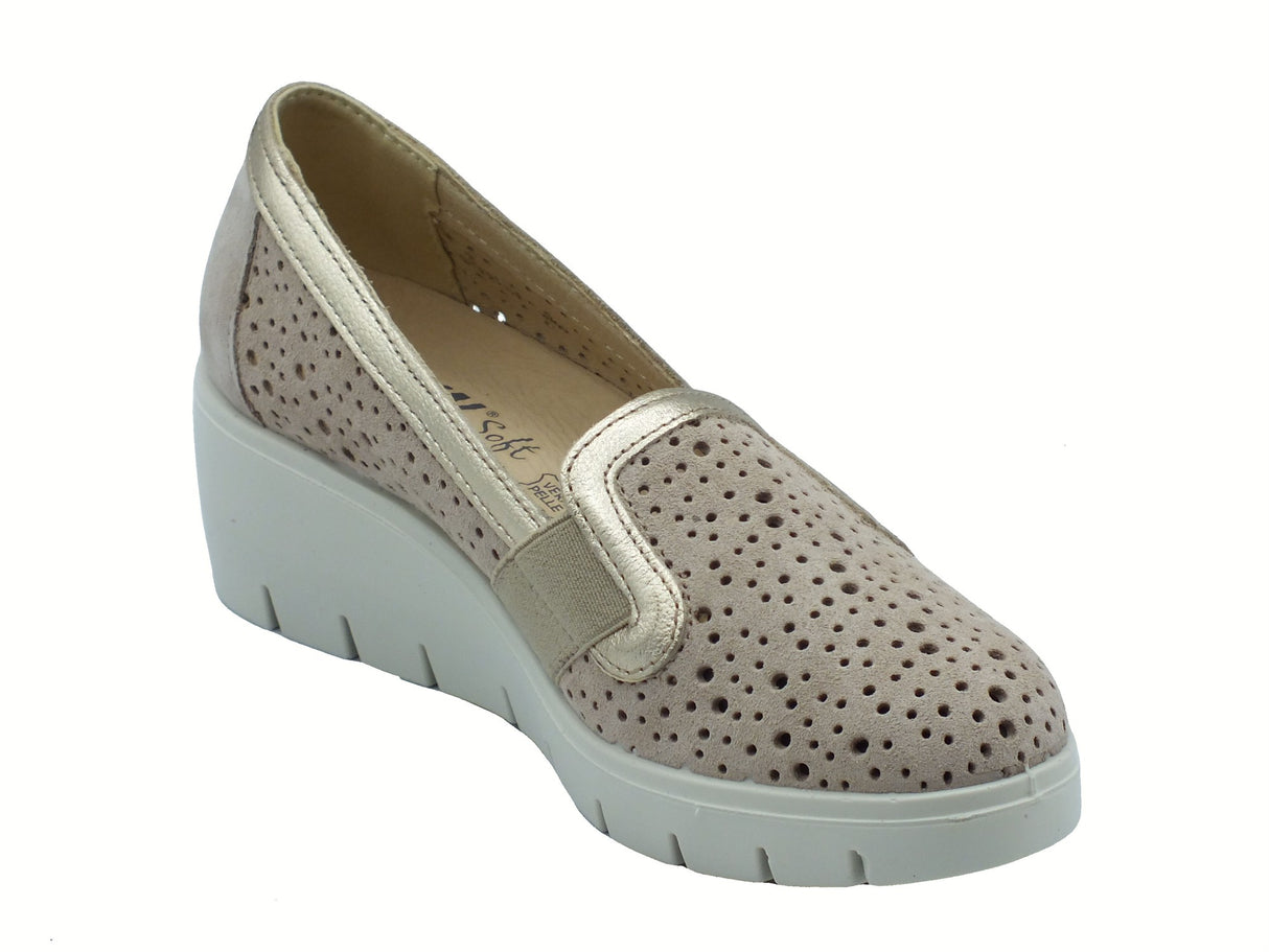 ENVAL Soft ENVAL Soft 7757422 Scam. Superior Visone Mocassini Confort per Donna in nabuk con zeppa Visone