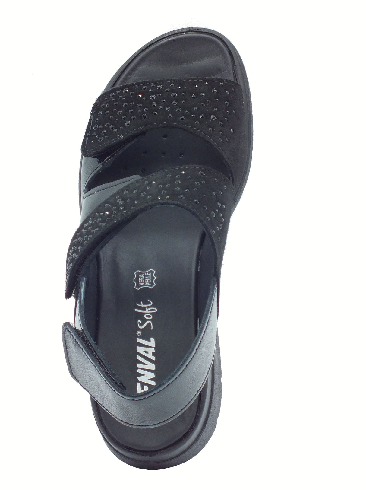 ENVAL Soft ENVAL Soft 7776800 Naplak Nero Sandali Confort per Donna in nabuk e vernice Nero