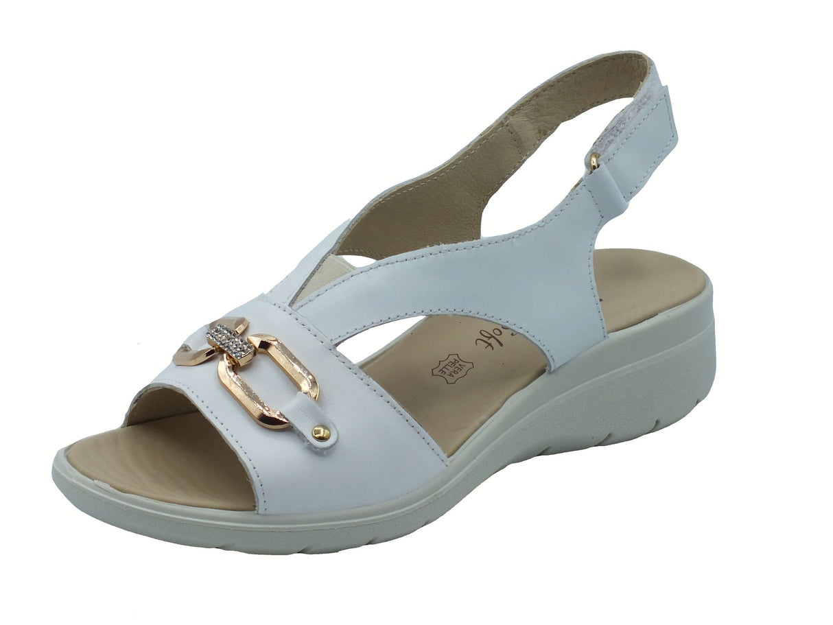 ENVAL Soft ENVAL Soft 7777011 Nappa Soft Bianco Sandali Confort per Donna in pelle Bianco