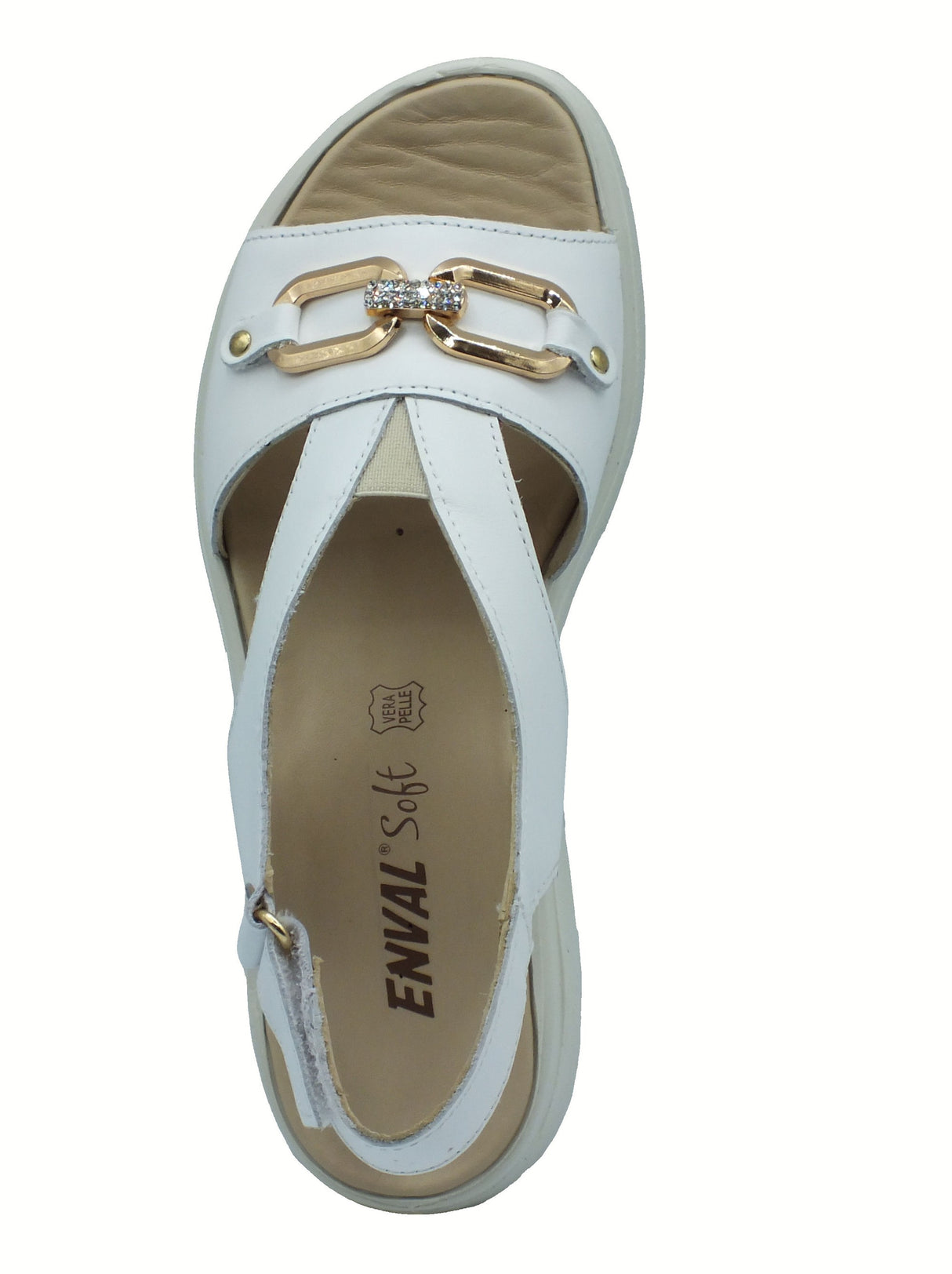 ENVAL Soft ENVAL Soft 7777011 Nappa Soft Bianco Sandali Confort per Donna in pelle Bianco