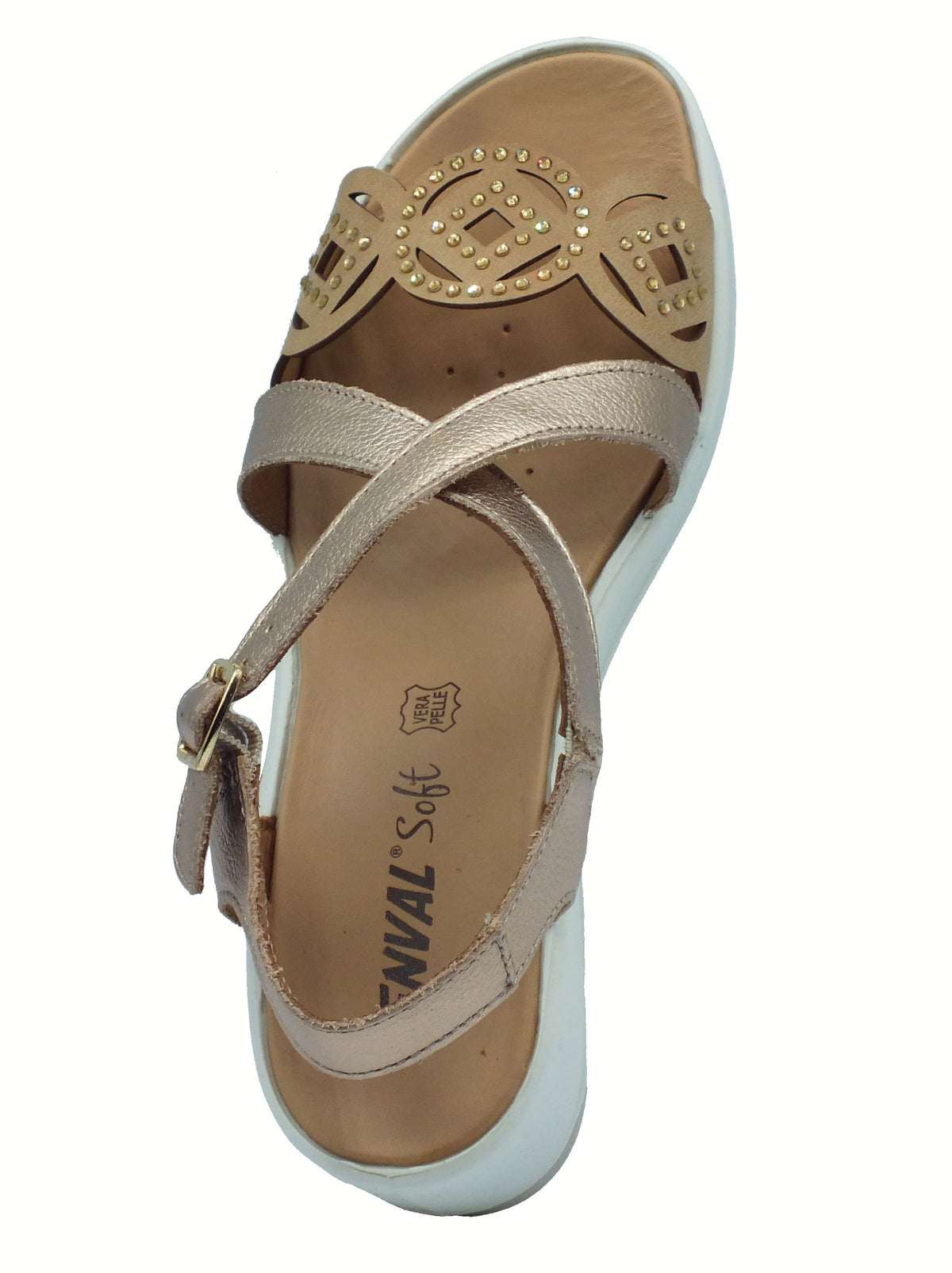 ENVAL Soft ENVAL Soft Sandali zeppa bassa Donna 7778622 Fiore Omega Champagne pelle marrone Champagne