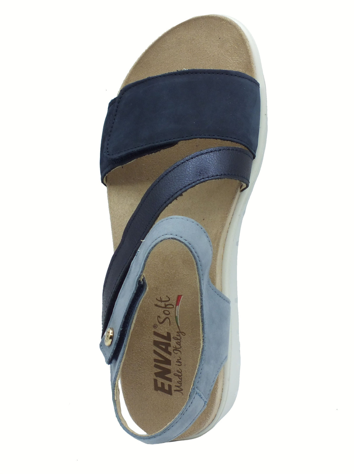 ENVAL Soft ENVAL Soft 7790311 Nabuk Blu Sandali Confort per Donna in nabuk e pelle triplo strappo Blu